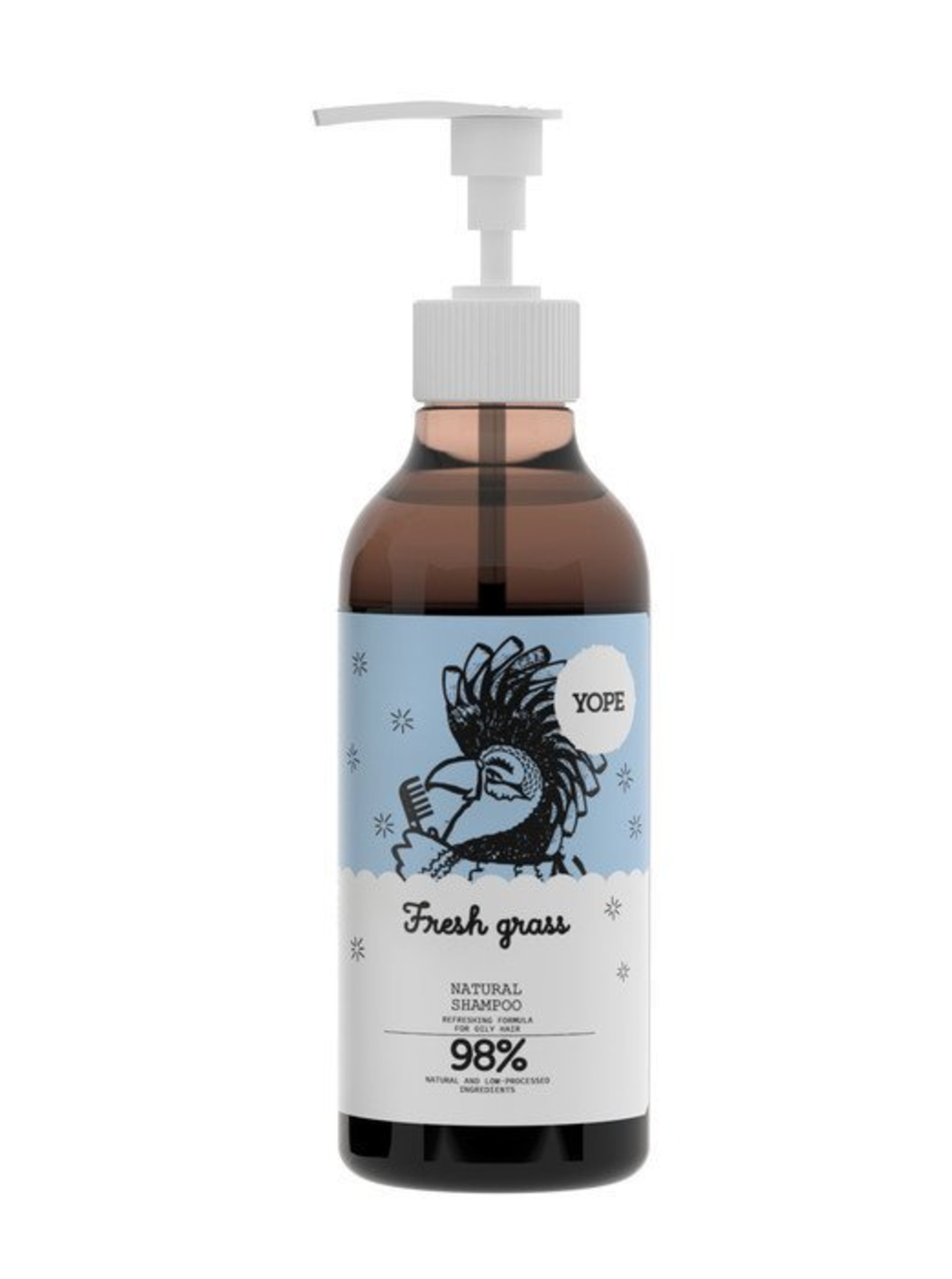 Levně Přírodní šampon pro mastné vlasy Yope Čerstvá tráva (300 ml)