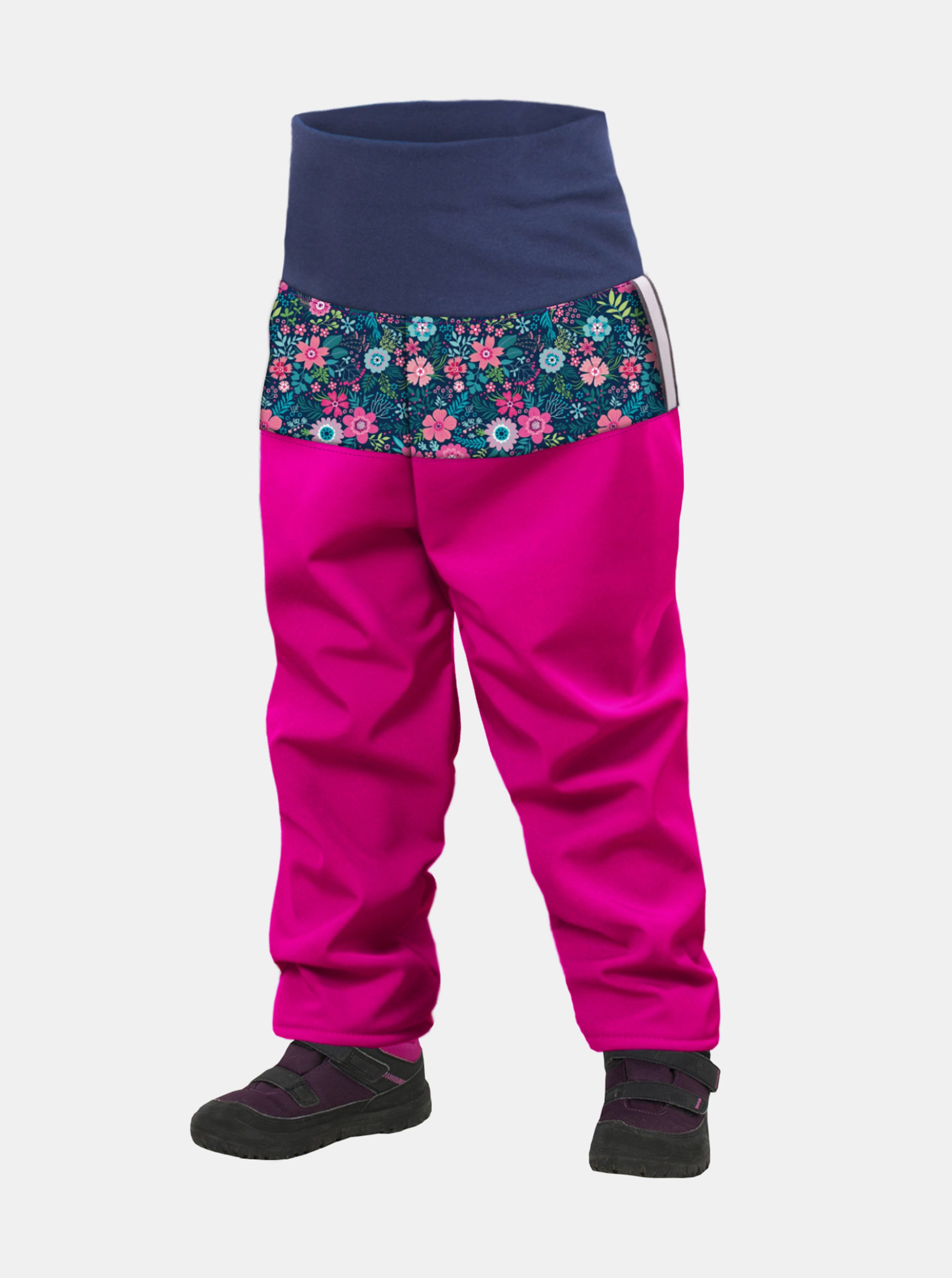 Levně Růžové holčičí softshellové kalhoty Unuo