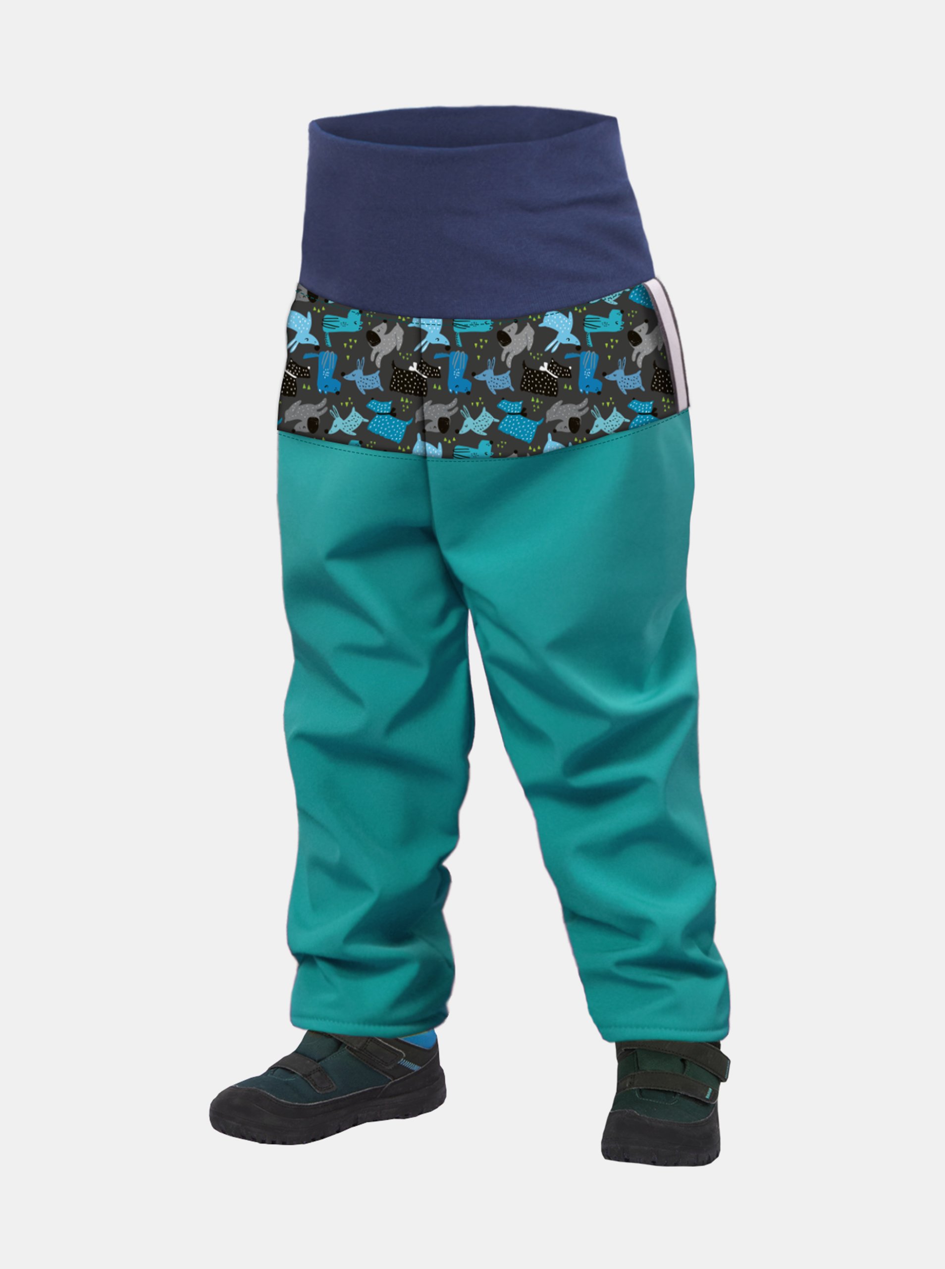 Lacno Modré chlapčenské softshellové nohavice Unuo