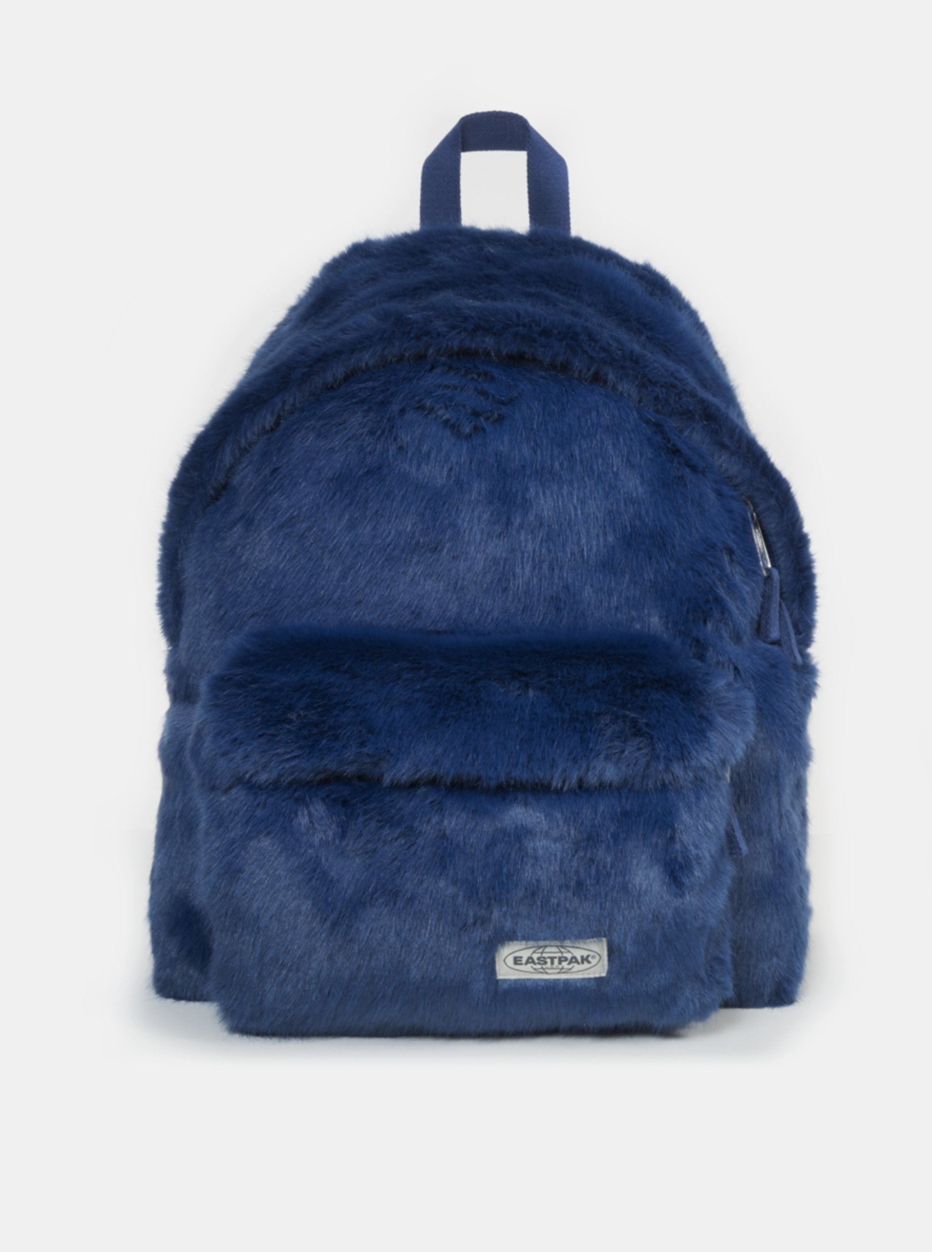 Levně Tmavě modrý batoh z umělého kožíšku Eastpak 24 l