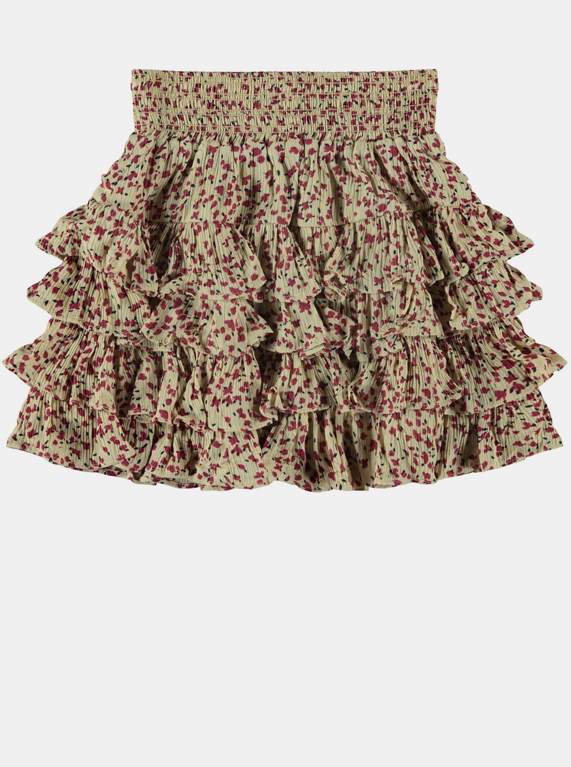 E-shop Béžová dievčenská kvetovaná sukňa name it