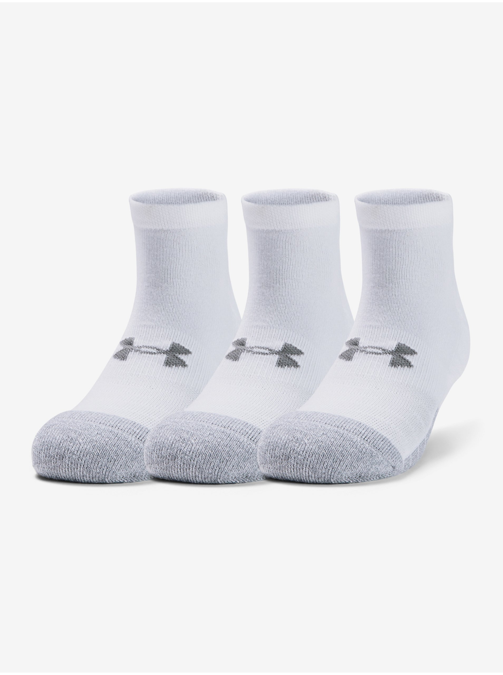 Levně Sada tří párů bílých ponožek Heatgear Under Armour.
