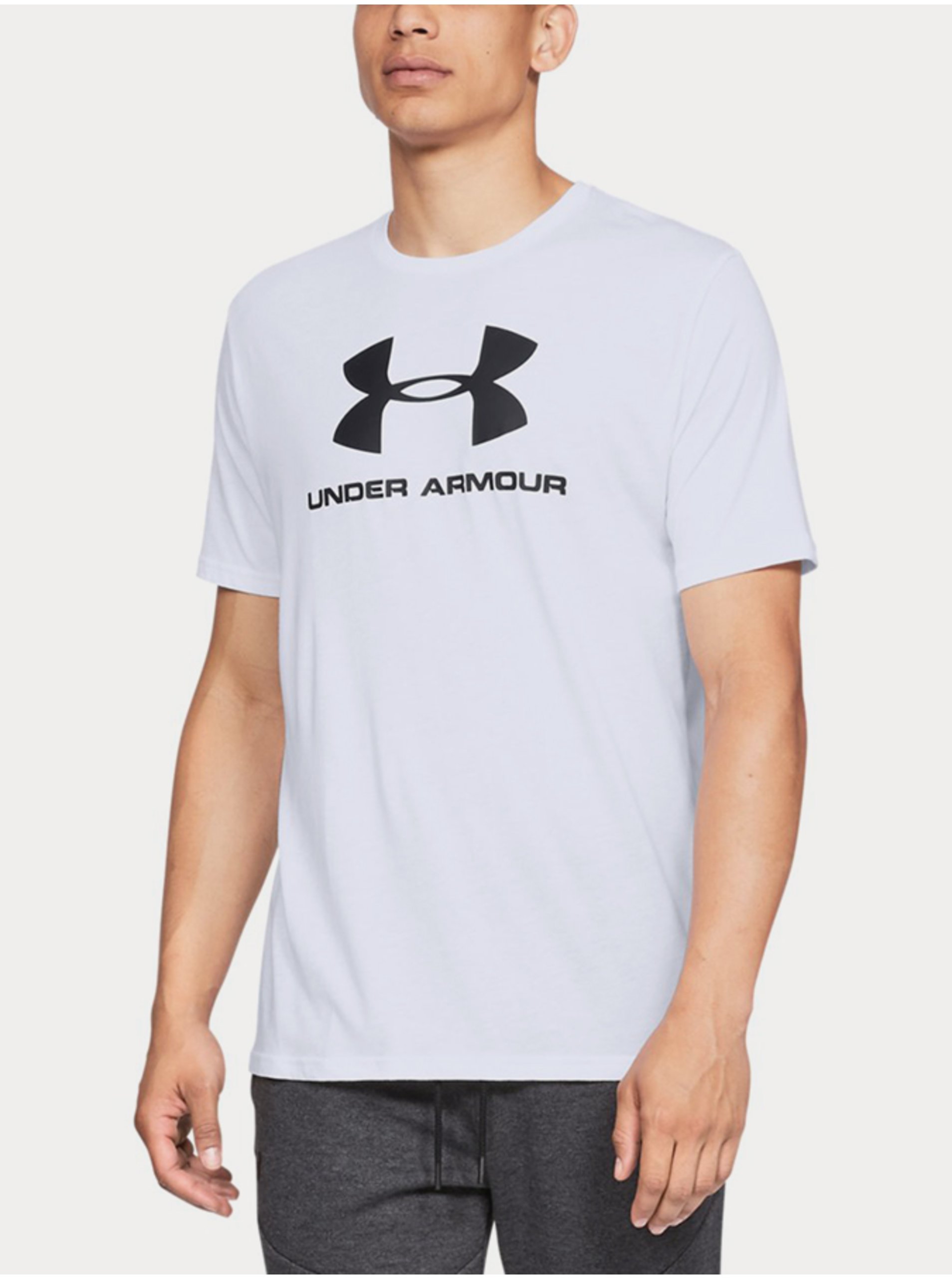 Levně Bílé pánské tričko Sportstyle Under Armour