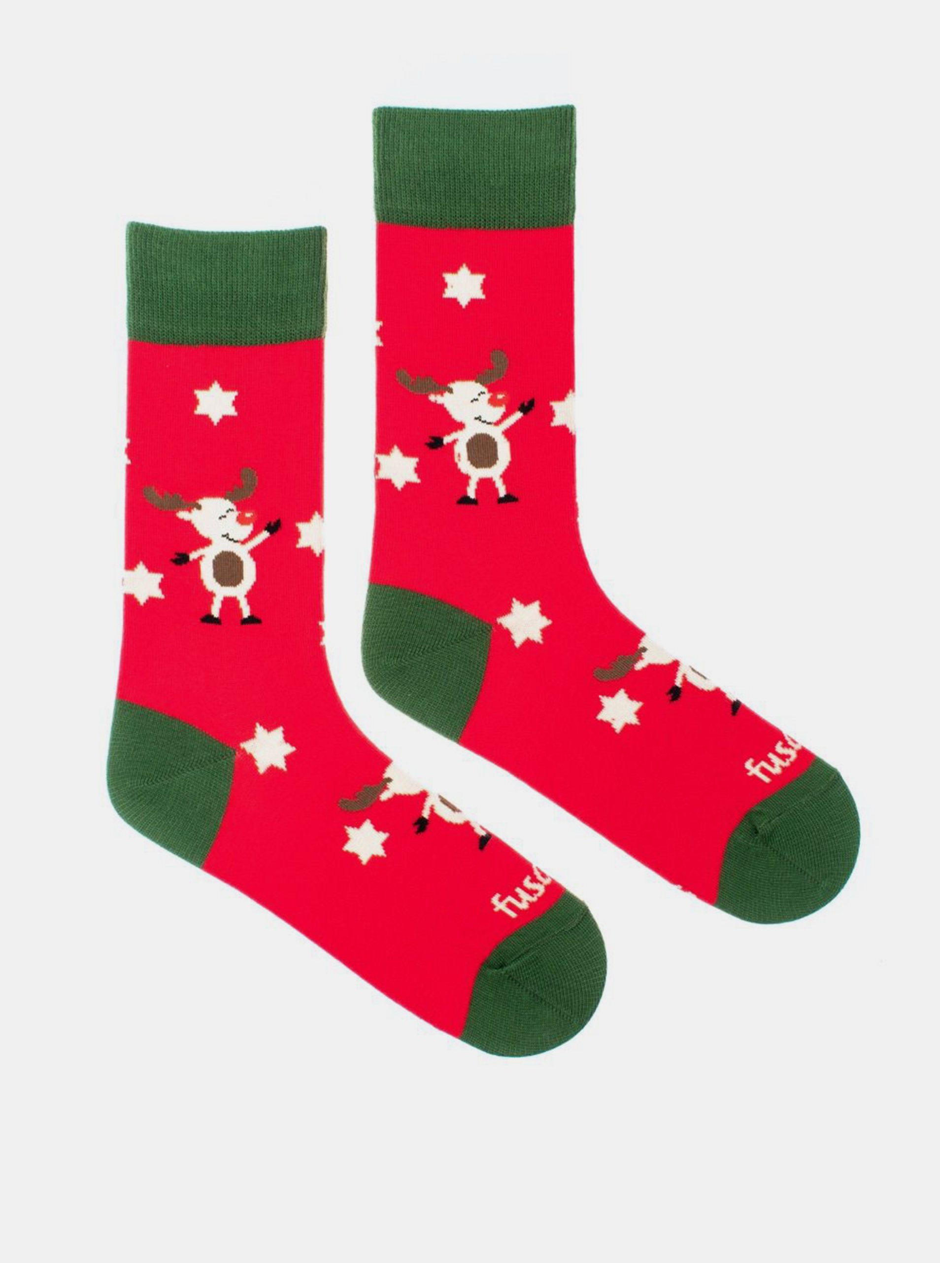 Lacno Červené vzorované ponožky Fusakle Sob vánoční