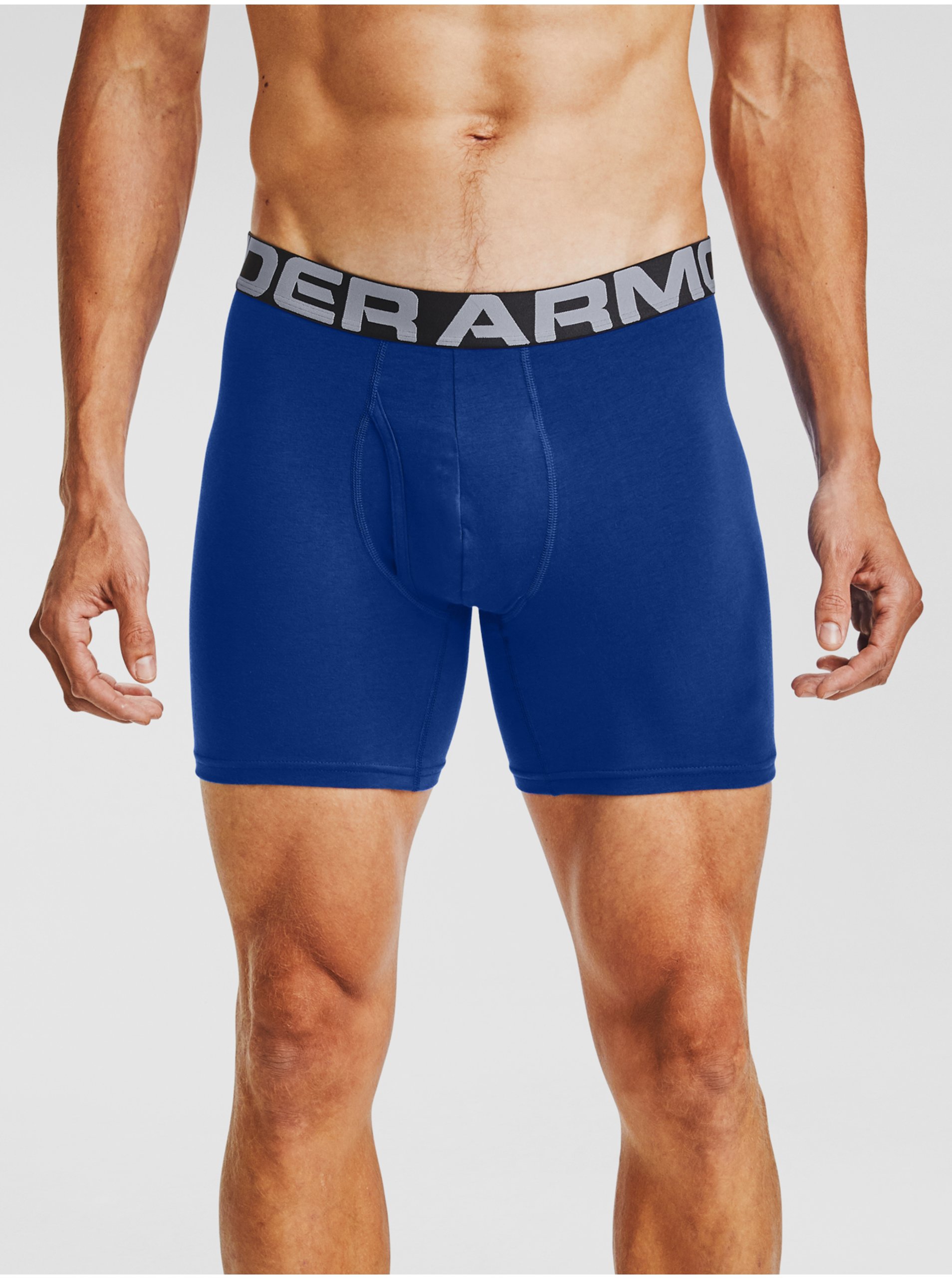 Levně Modré boxerky Under Armour UA Charged Cotton 6in 3 Pack