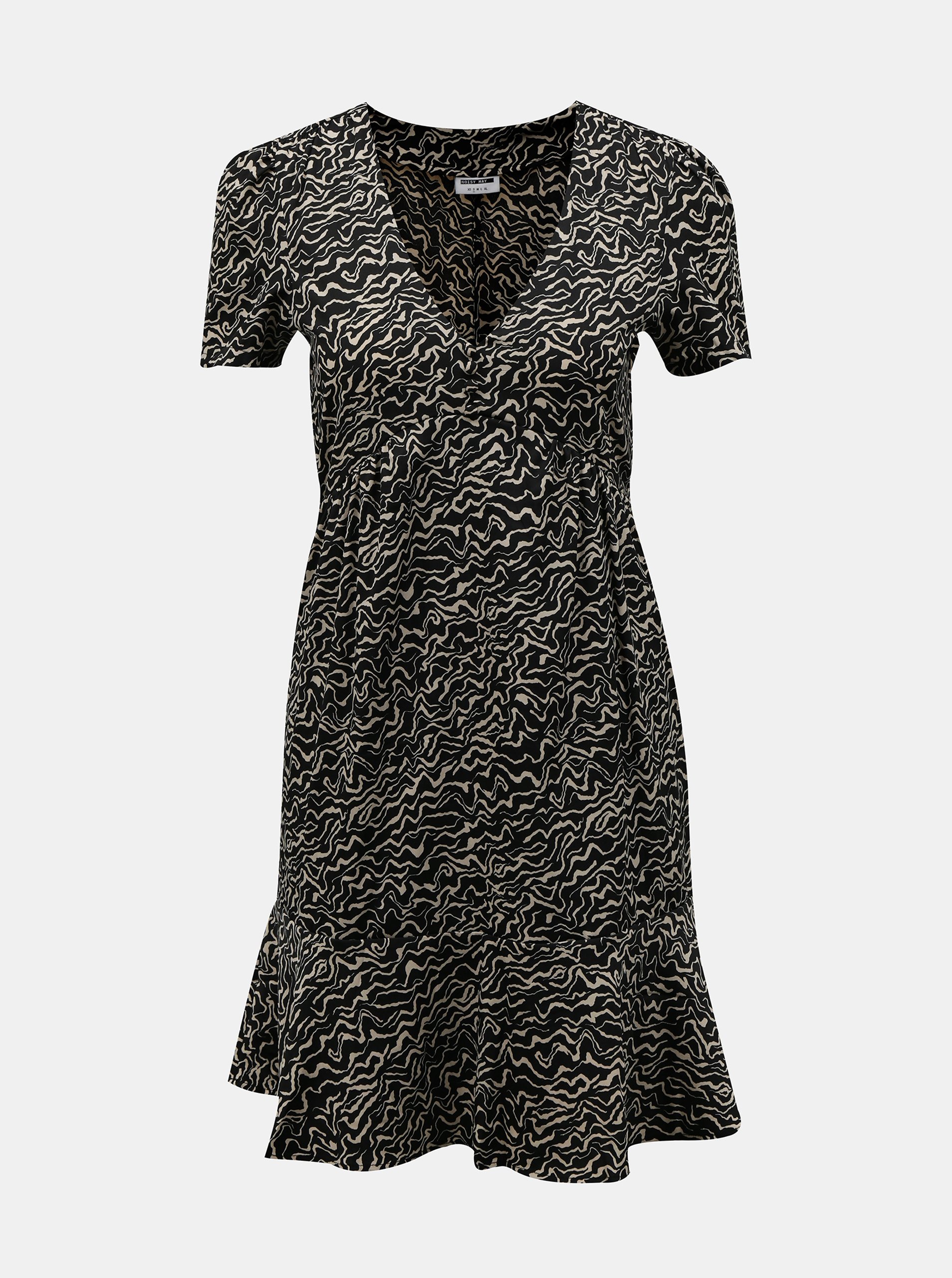 Levně Černé vzorované šaty Noisy May-Rita