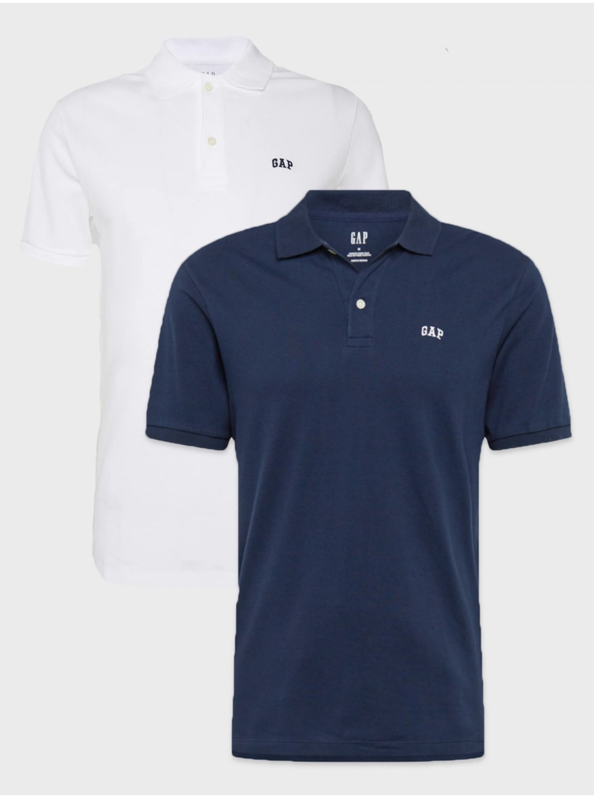Levně Sada dvou pánských triček v bílé a modré barvě GAP Polo