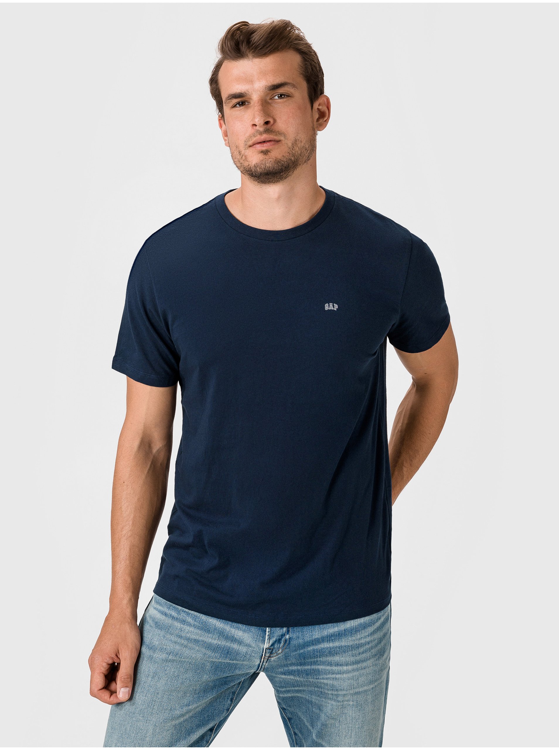 Levně Modré pánské tričko GAP Logo 2-Pack