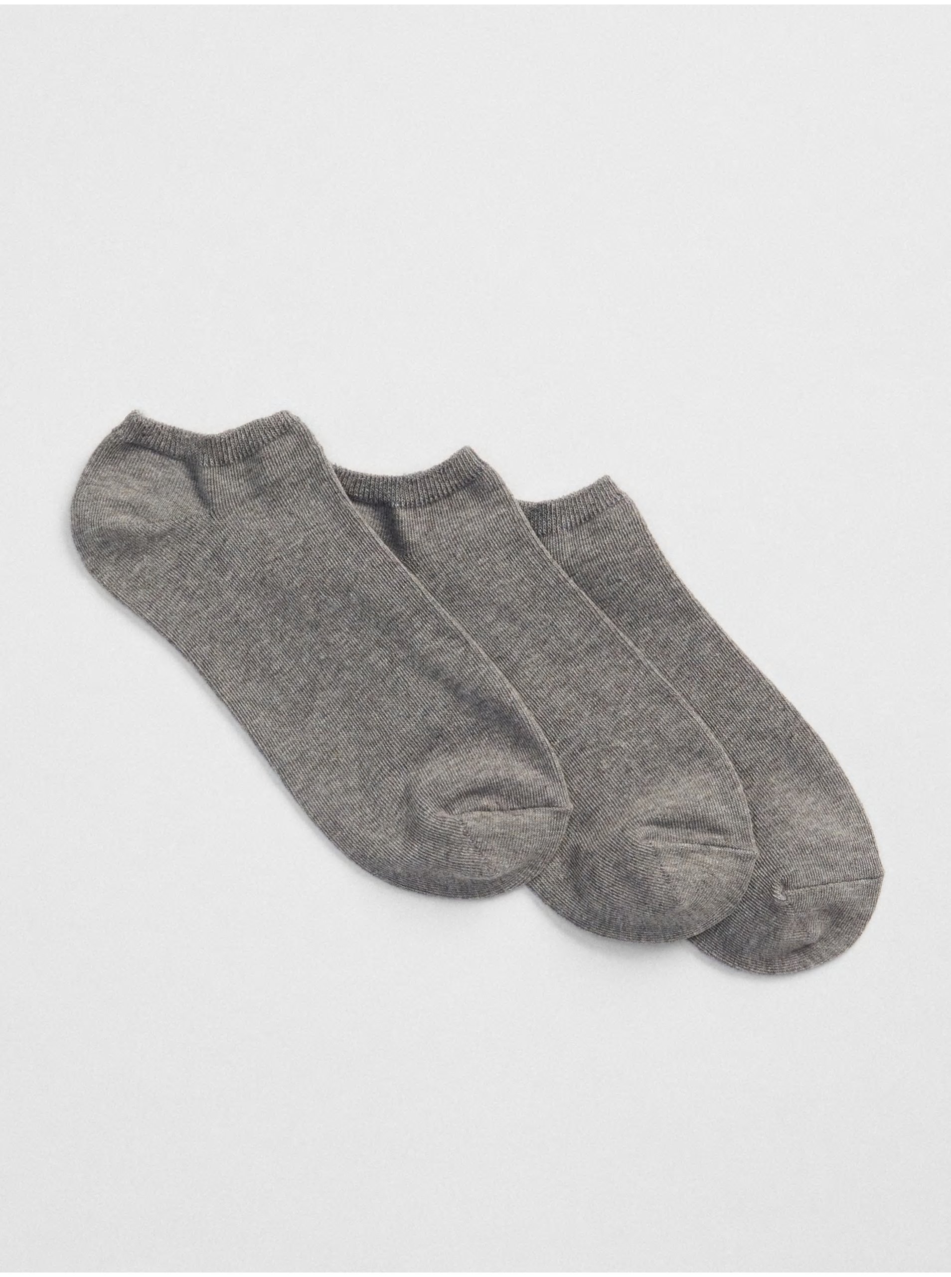 Levně Sada tří párů šedých dámských ponožek GAP