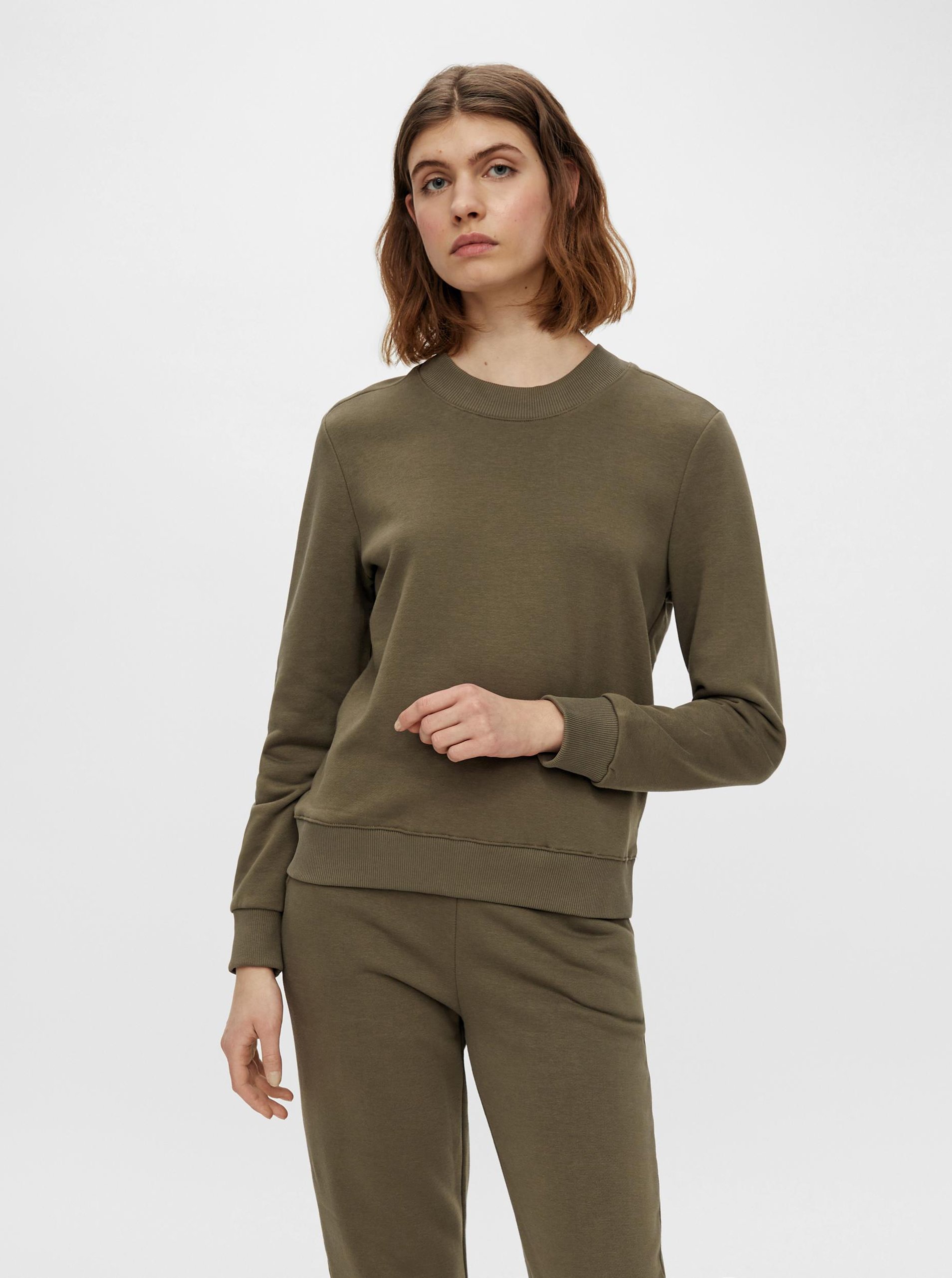 E-shop Khaki mikina Pieces