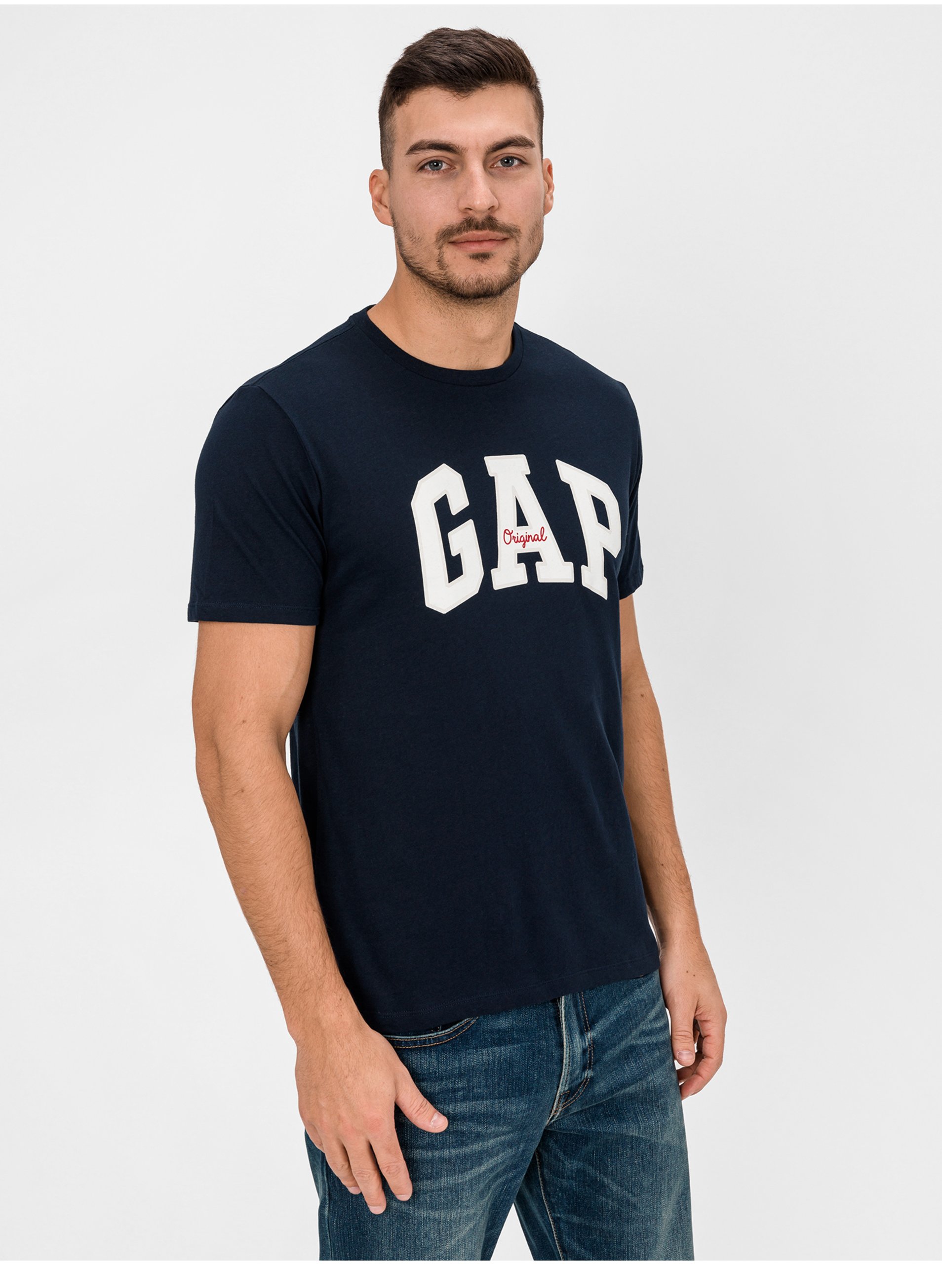 Levně Tmavě modré pánské tričko GAP Logo