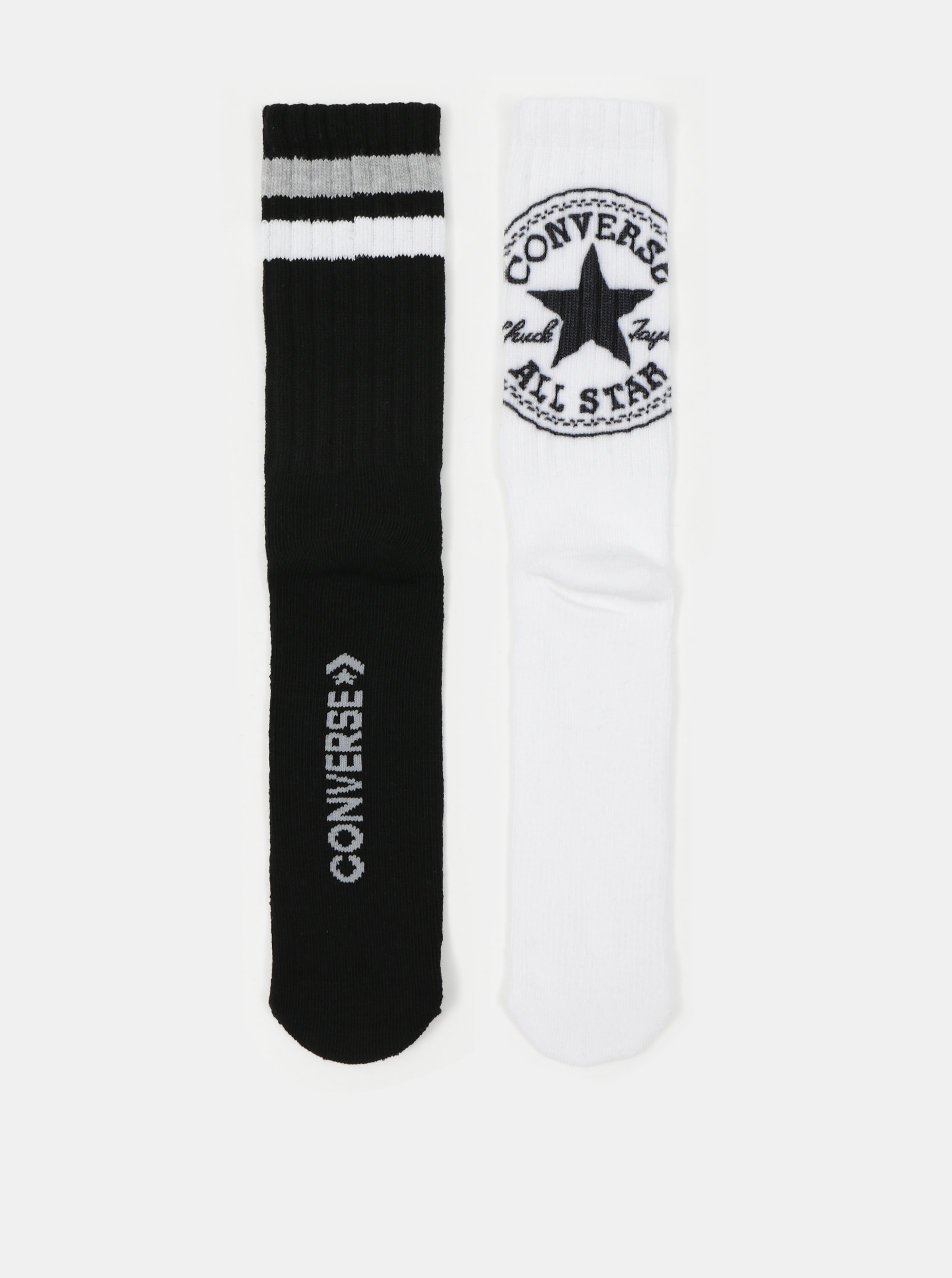 E-shop Sada dvou párů pánských ponožek v bílé a černé barvě Converse