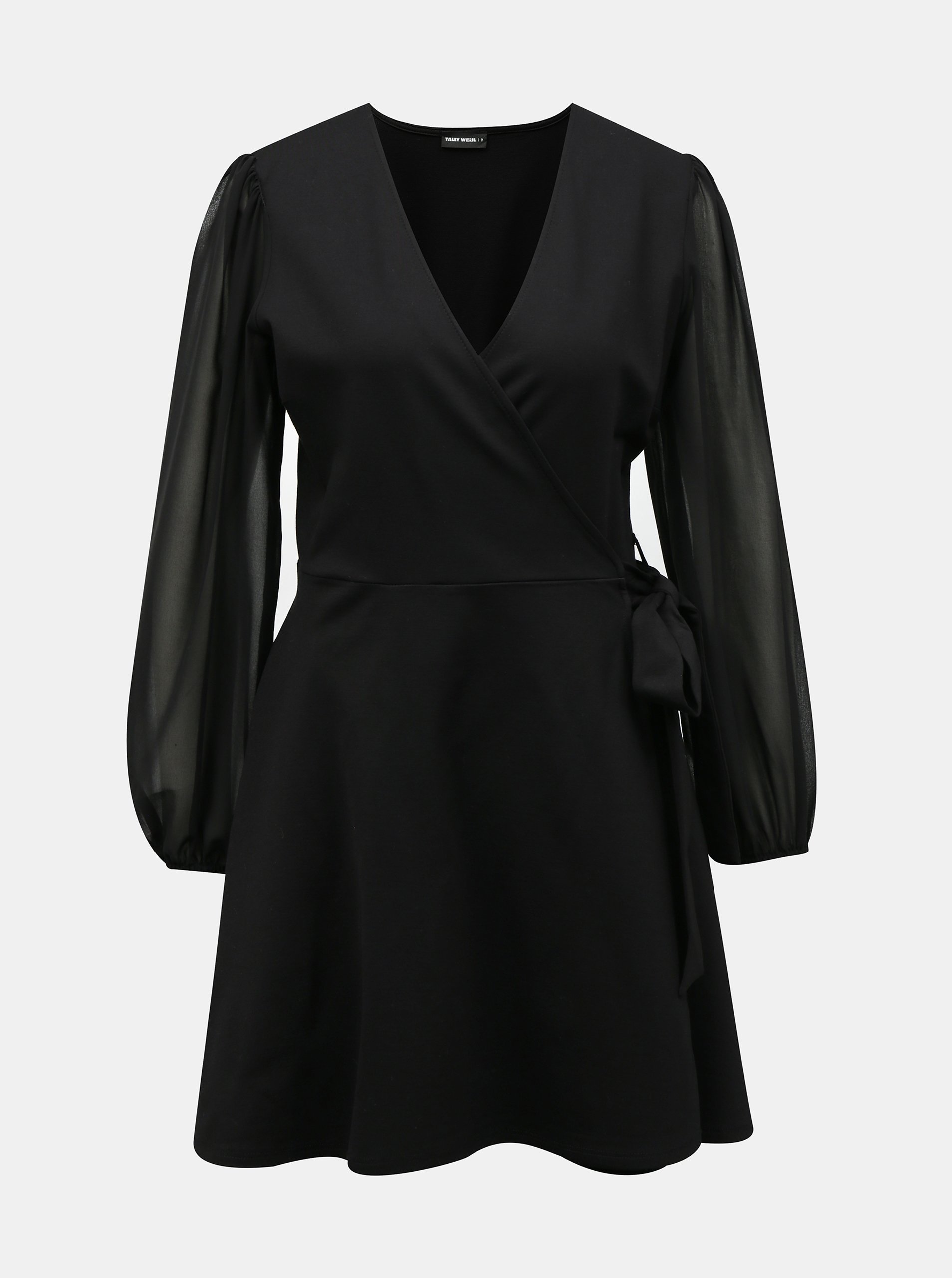 E-shop Čierne zavinovacie šaty TALLY WEiJL