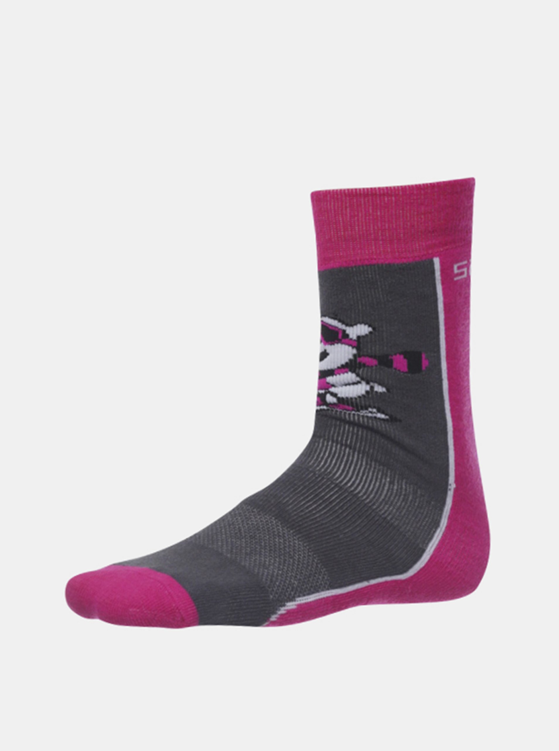 Lacno Ružovo-šedé dievčenské ponožky SAM 73 Matanuska