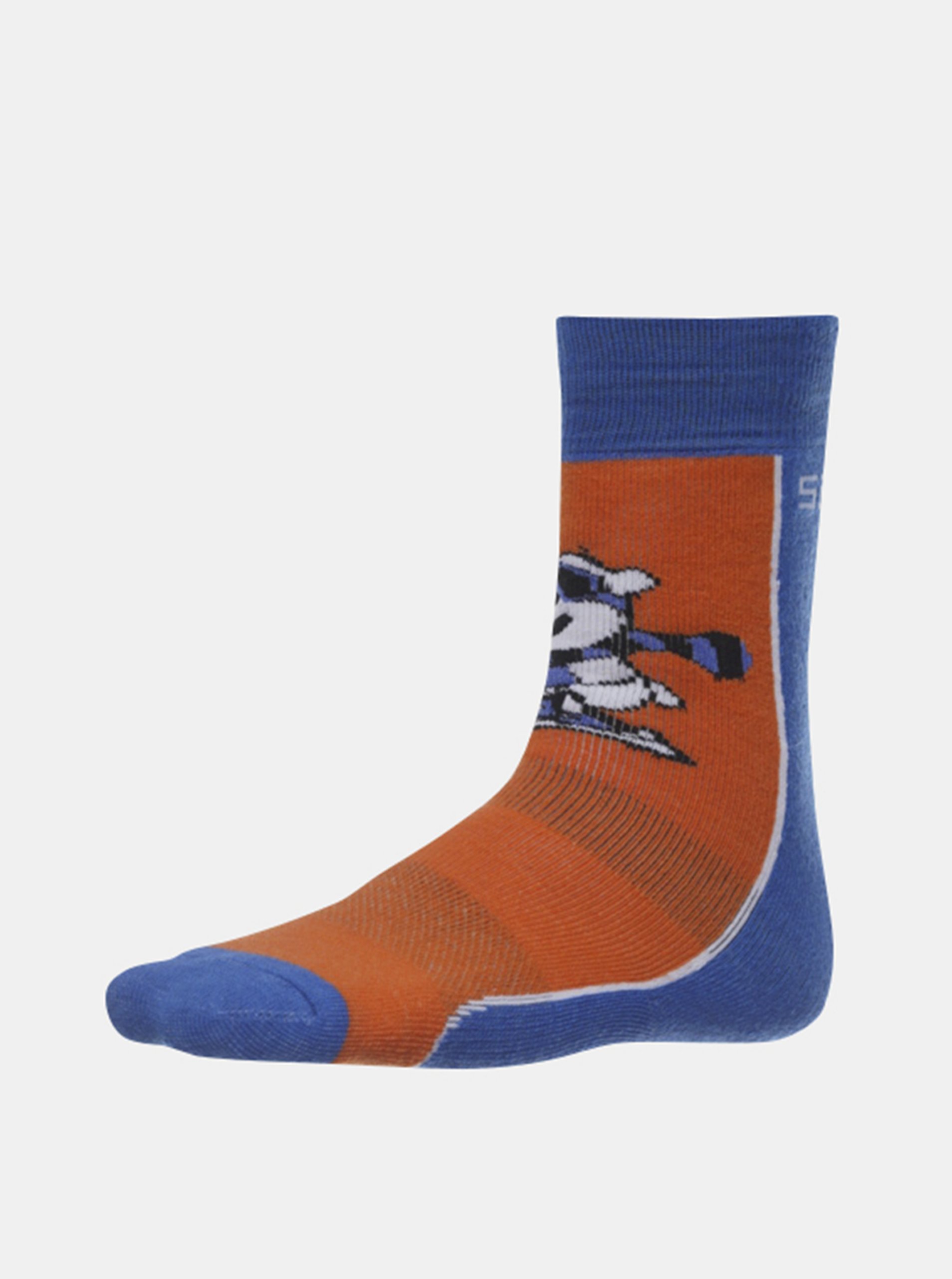 Lacno Modro-hnedé chlapčenské ponožky SAM 73 Matanuska