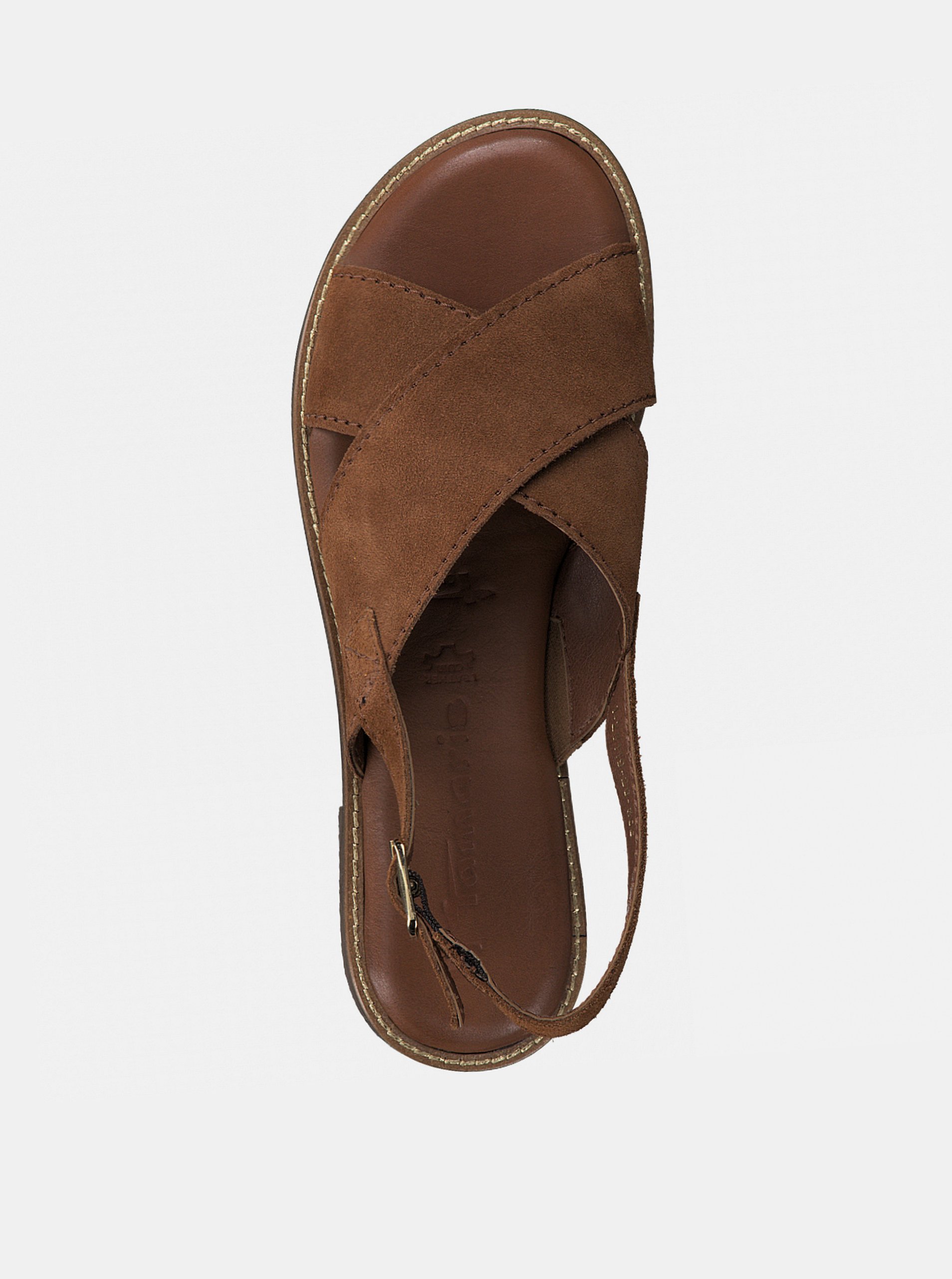 Hnedé semišové sandále Tamaris.