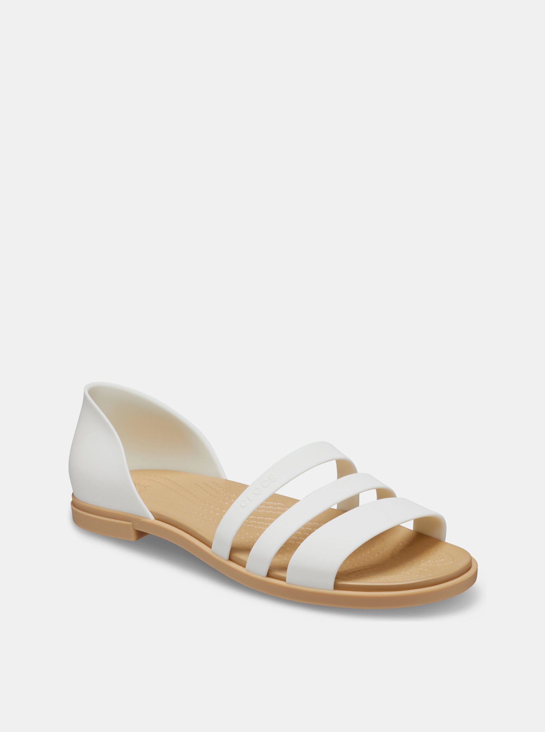 Lacno Crocs biele sandále Tulum Open Flat