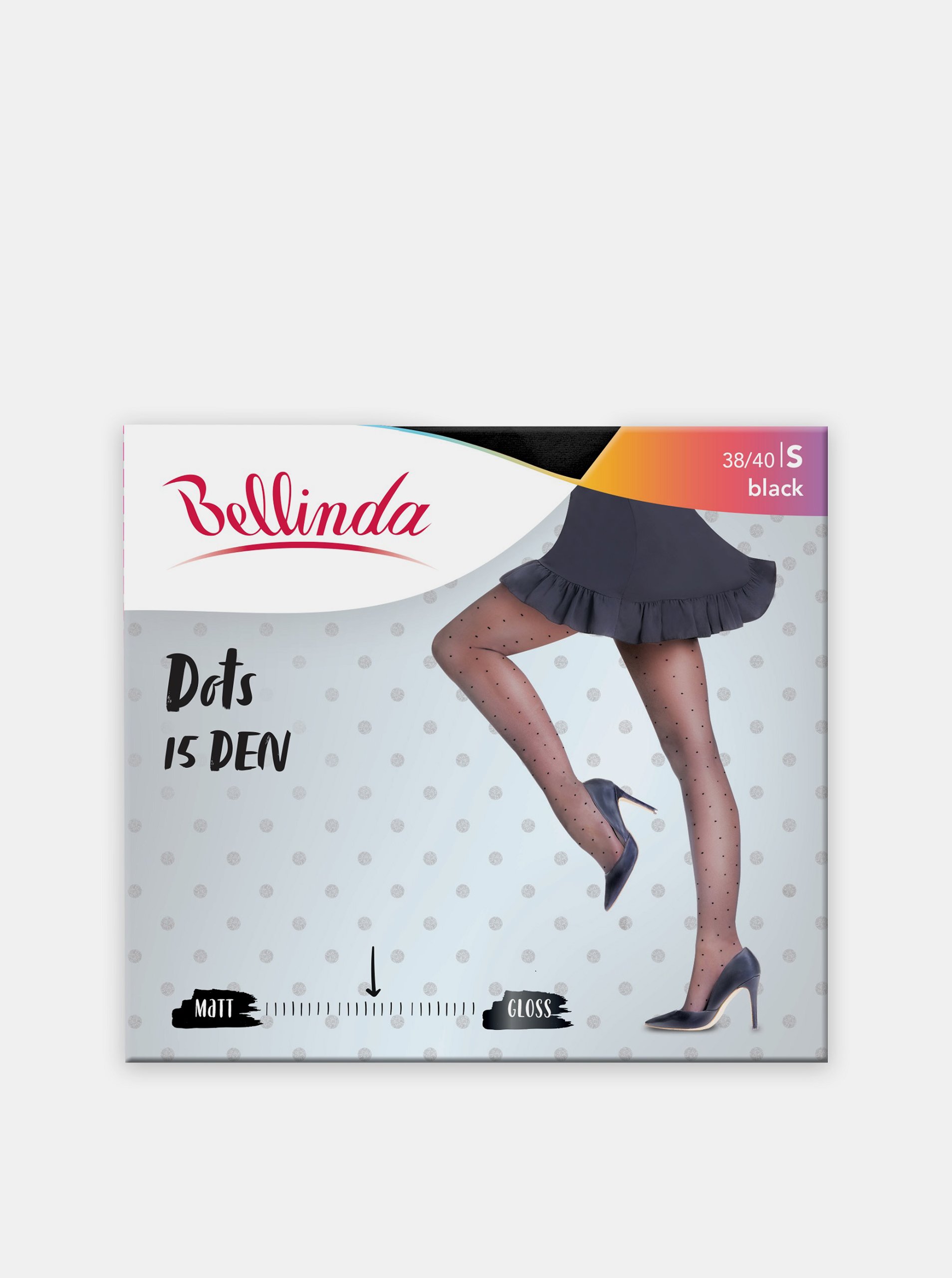 Levně Černé dámské puntíkované punčochové kalhoty Bellinda DOTS 15 DEN