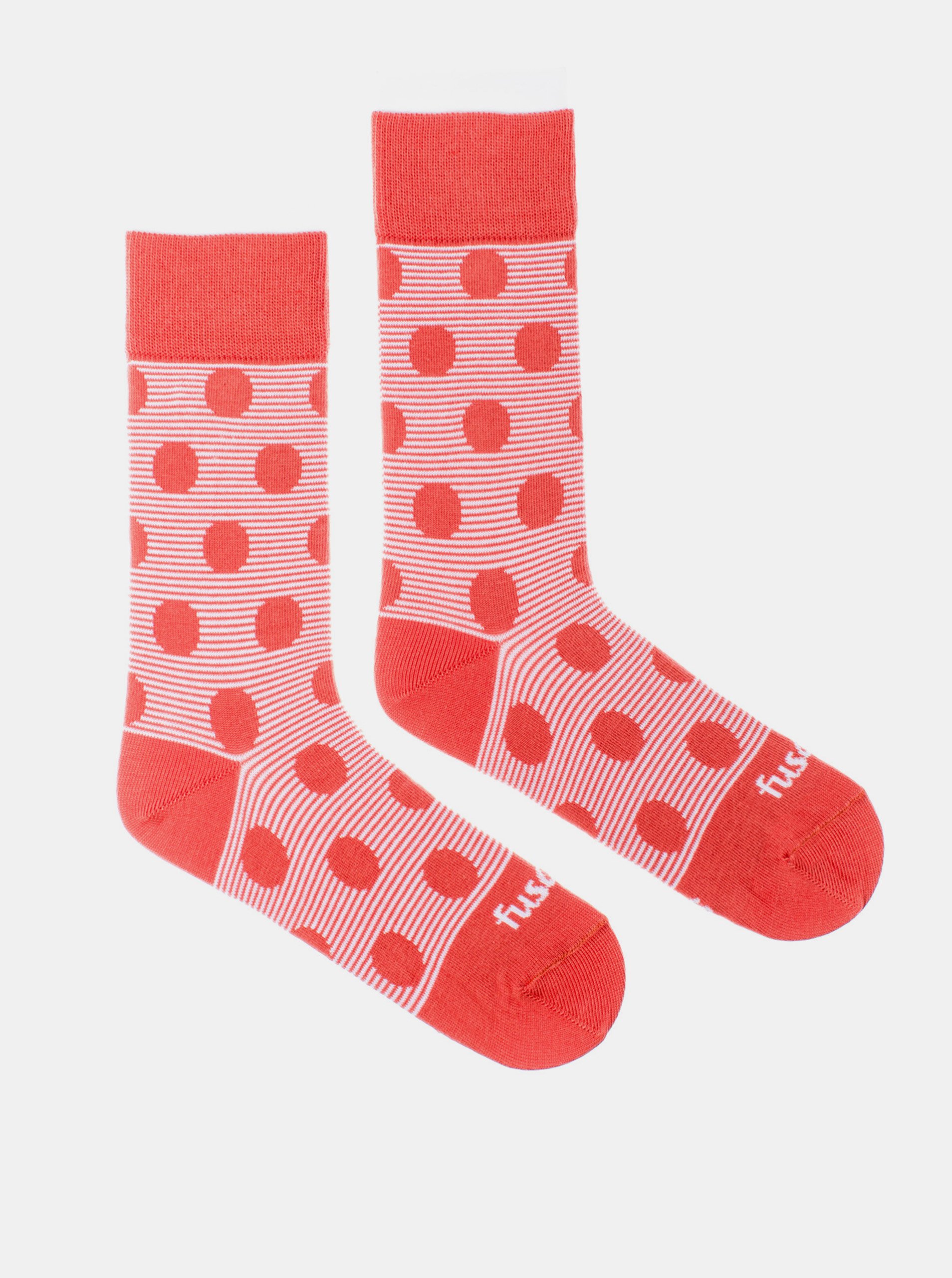 Lacno Ružové bodkované ponožky Fusakle Chamaleon