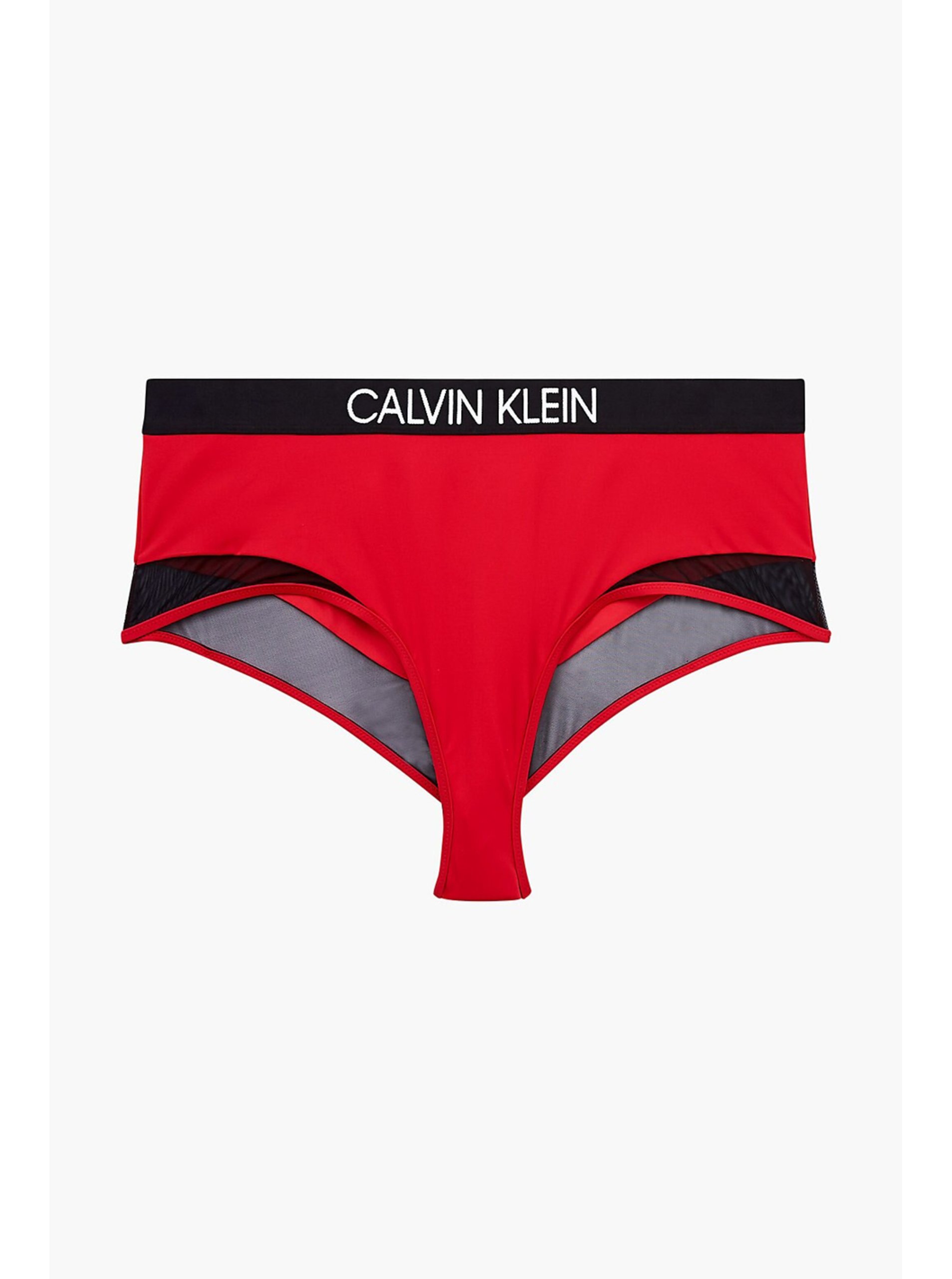Levně Červený spodní díl plavek High Waist Bikini Calvin Klein Underwear