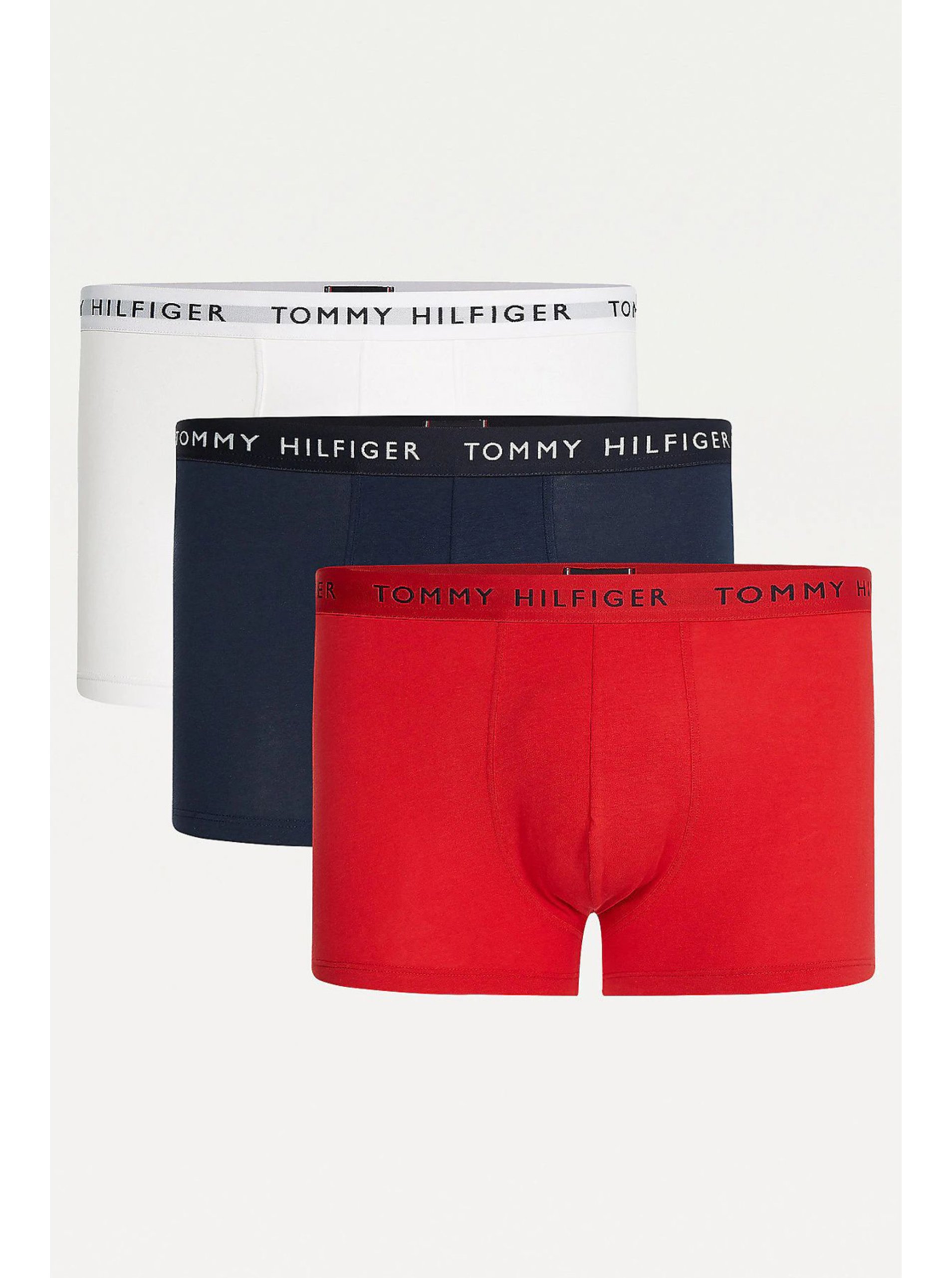Levně Sada tří pánských boxerek v bílé, modré a červené barvě Tommy Hilfiger Underwear