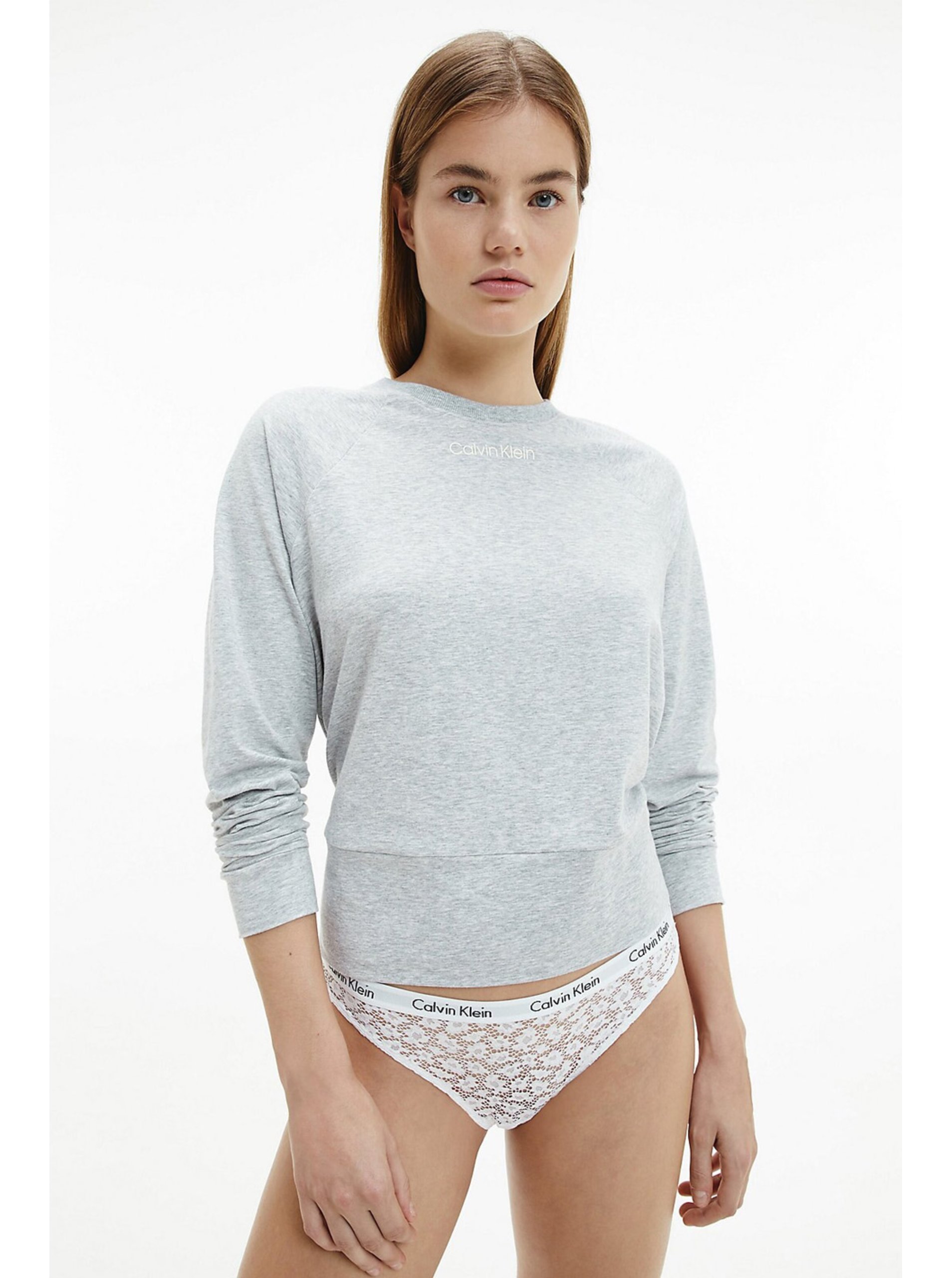 Levně Bílé dámské vzorované kalhotky Calvin Klein Underwear