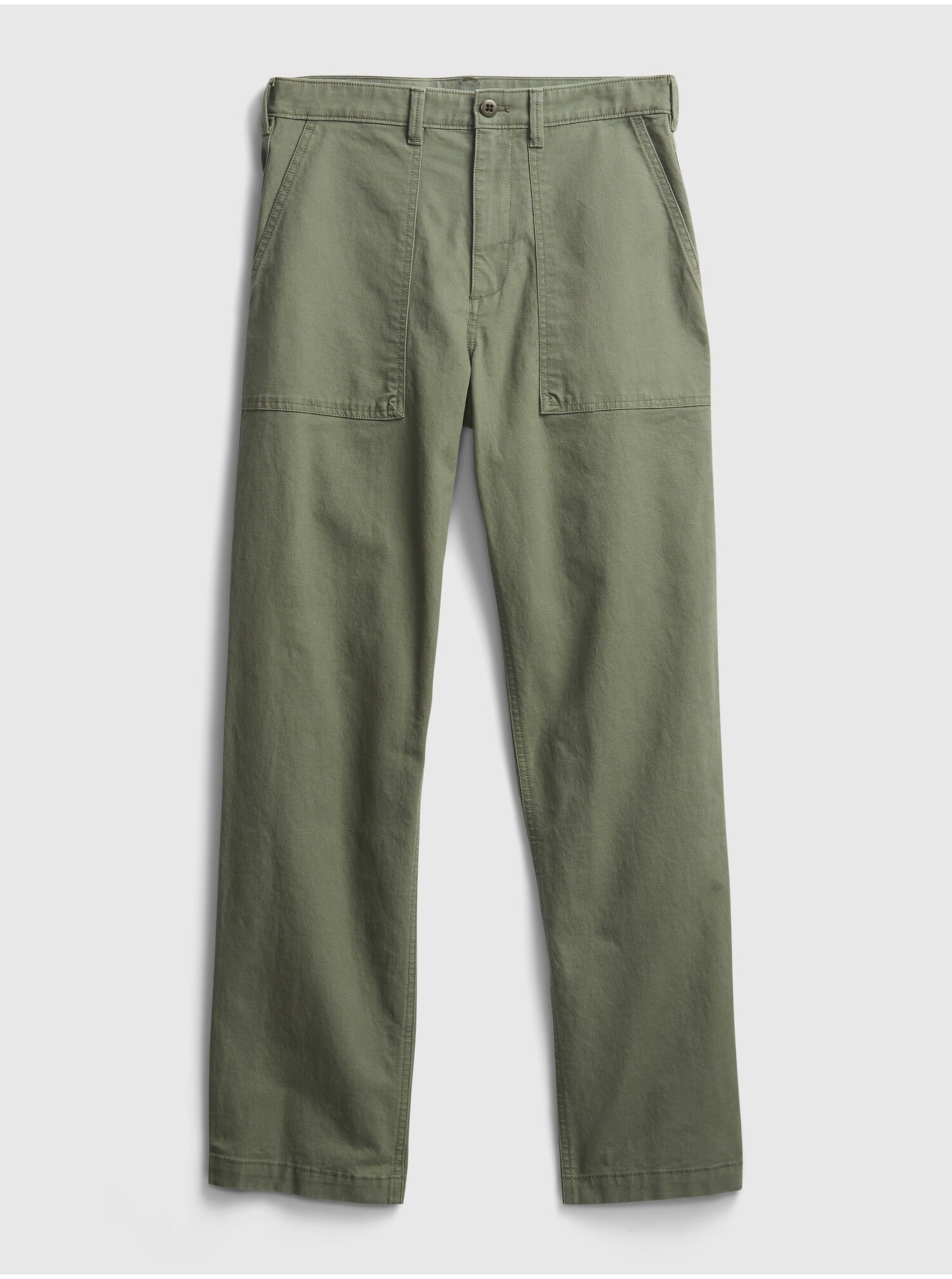 Lacno Nohavice utility pants in straight fit with GapFlex Zelená