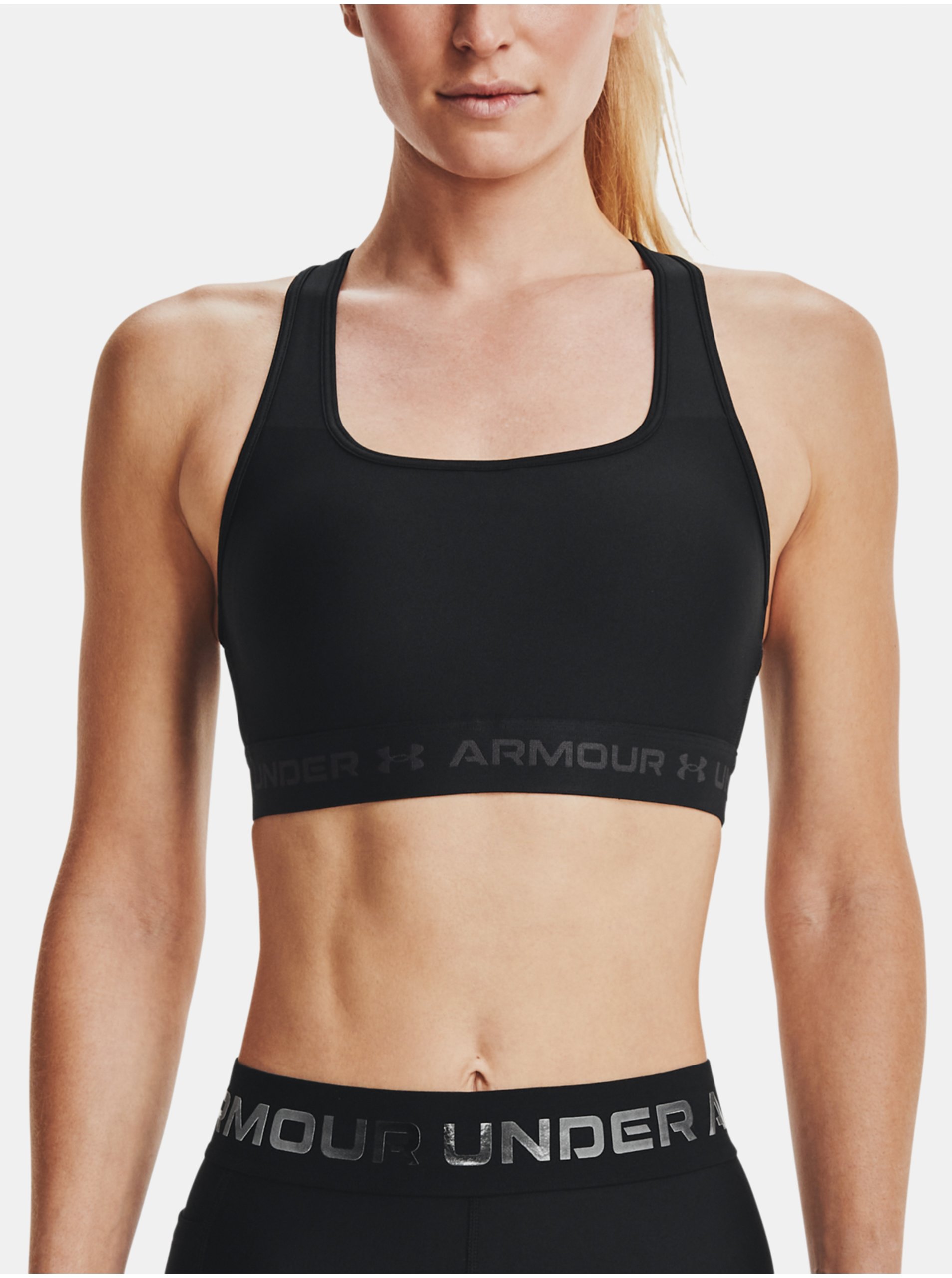 Lacno Podprsenka Under Armour Crossback Mid Bra - čierna