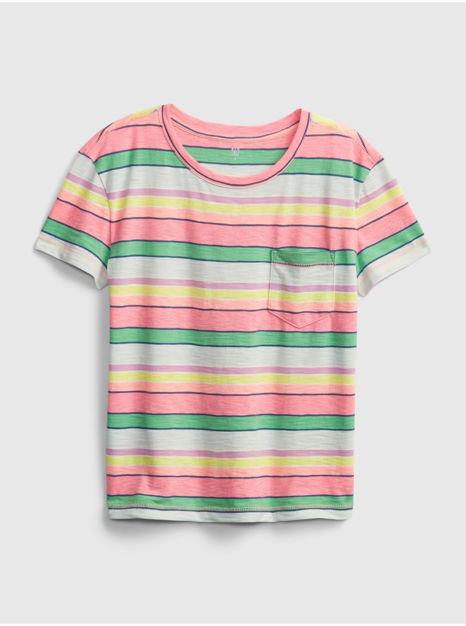 Levně Barevné holčičí dětské tričko print pocket