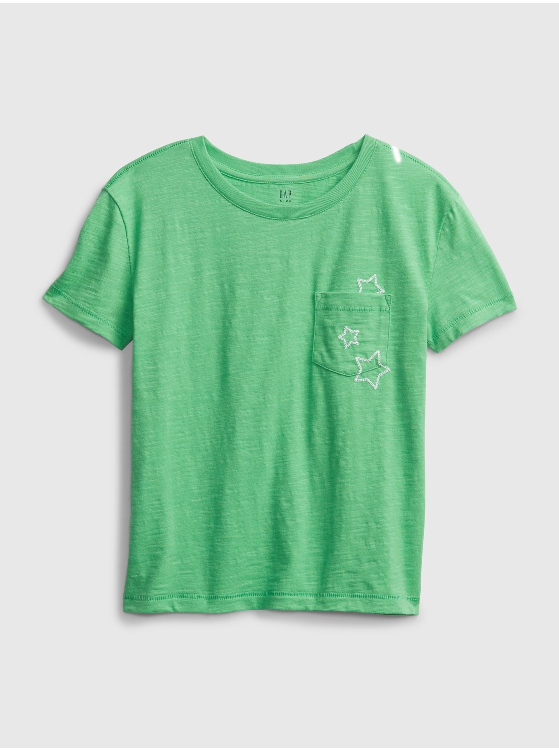 Lacno Detské tričko print pocket Zelená