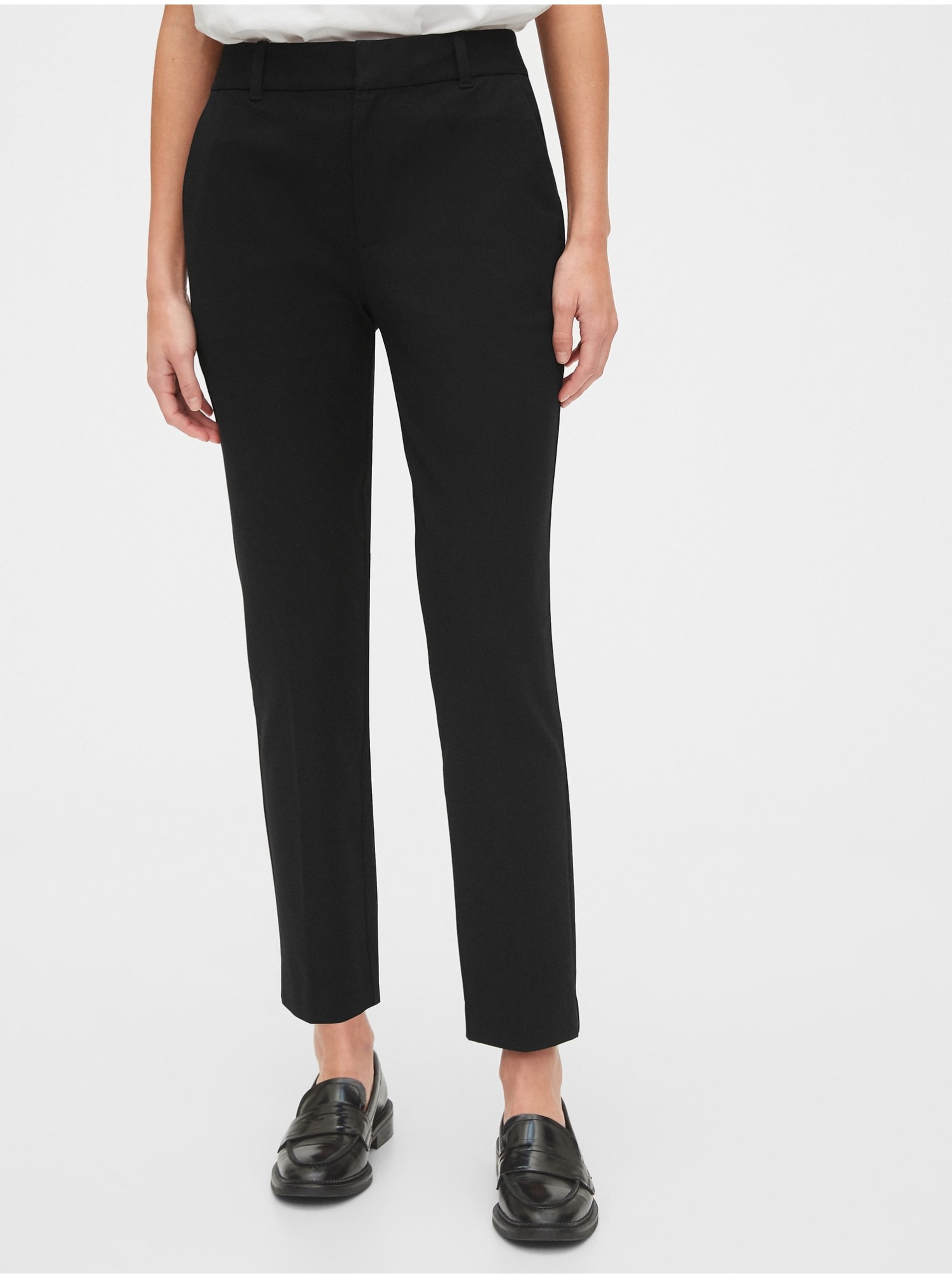 Lacno Nohavice slim ankle pants Čierna