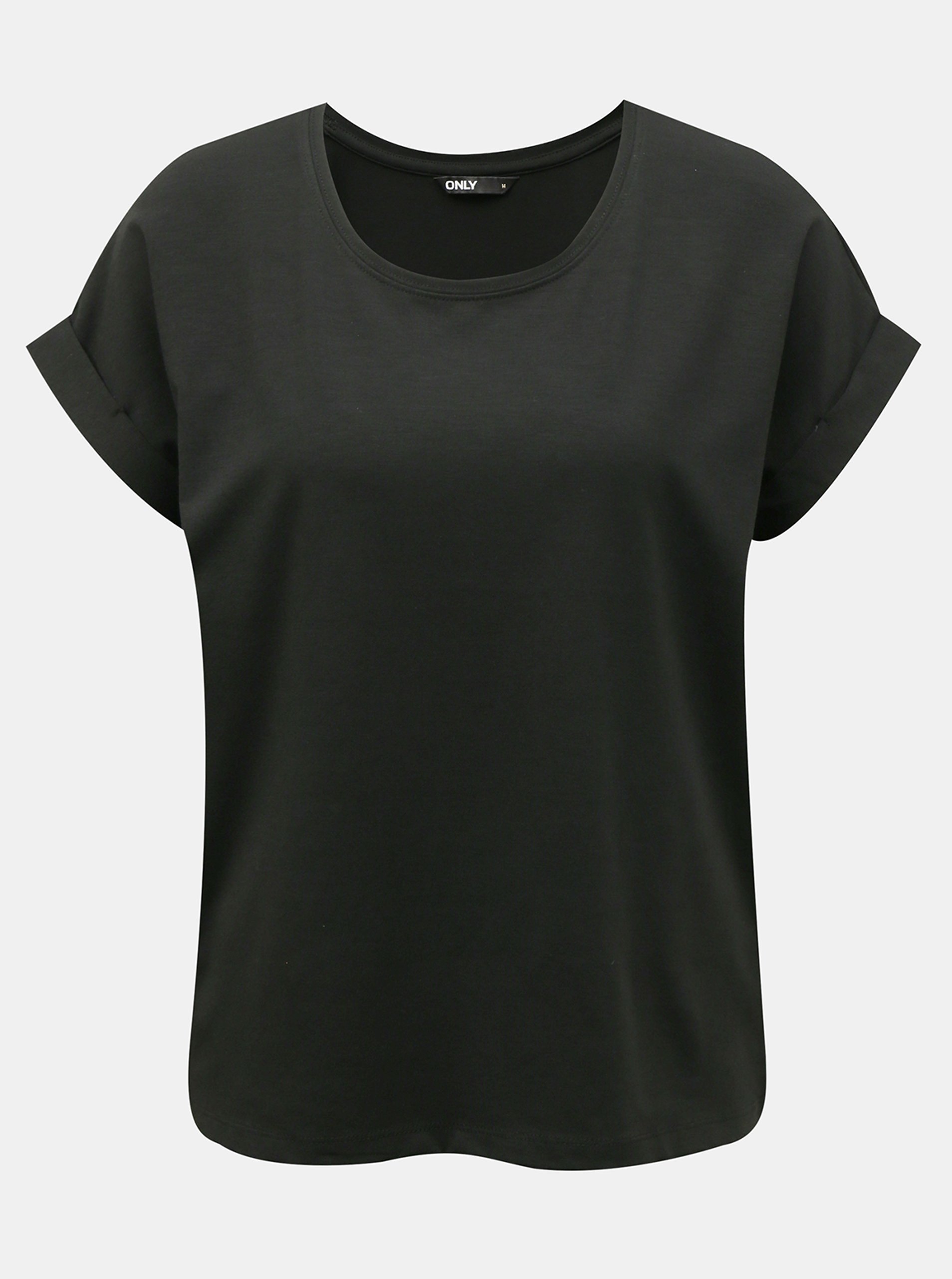 E-shop Černé volné basic tričko ONLY Moster