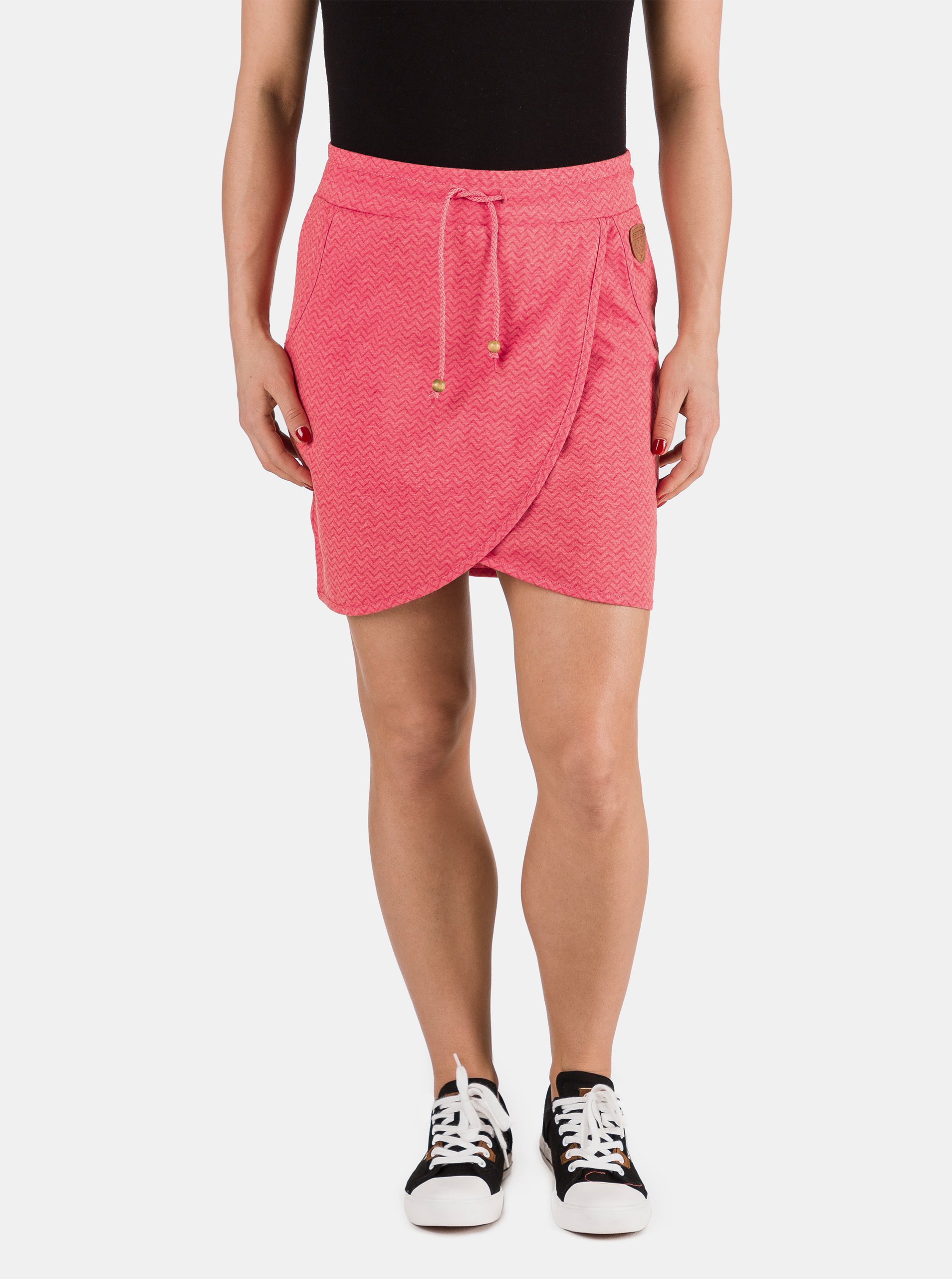 E-shop Růžová dámská sukně se zavazováním SAM 73