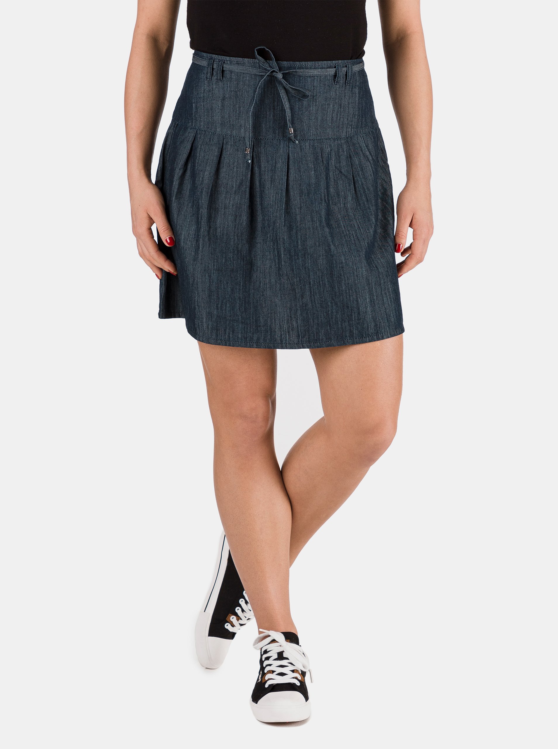 E-shop Tmavě modrá dámská džínová sukně SAM 73