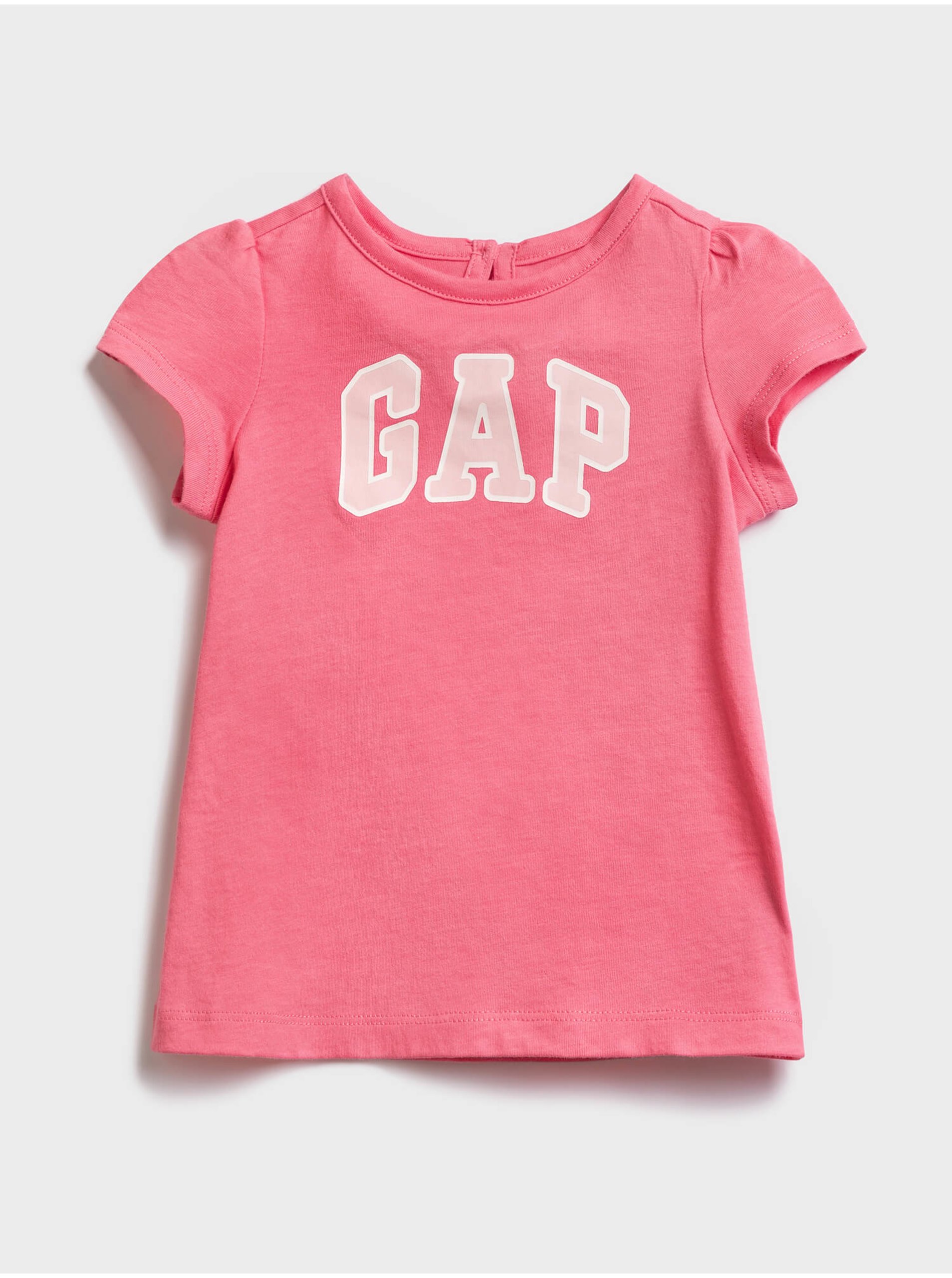 E-shop Růžové holčičí baby šaty GAP Logo v-g drs