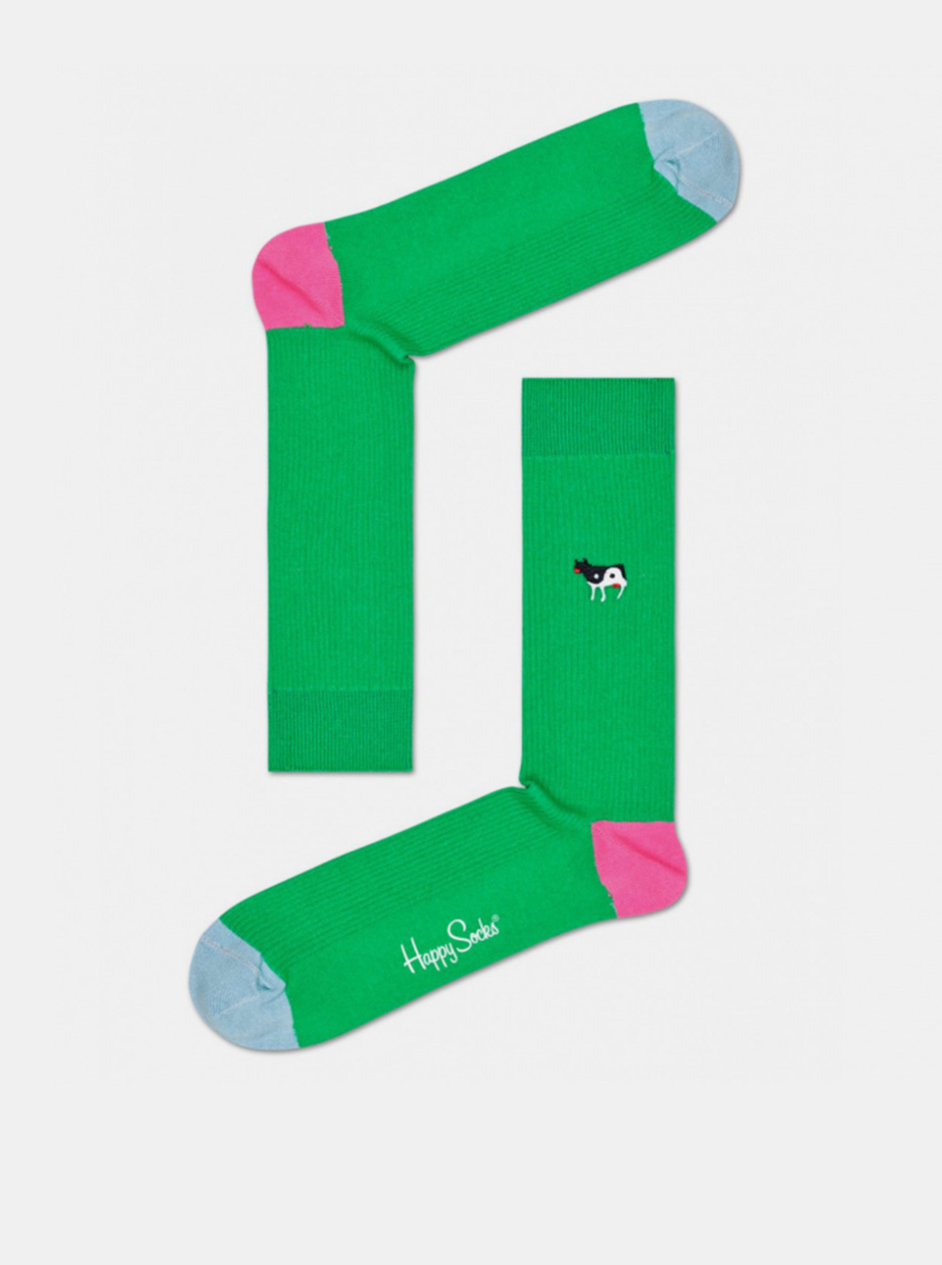Levně Ponožky Happy Socks Ribb Embroidery Yin Yang Cow