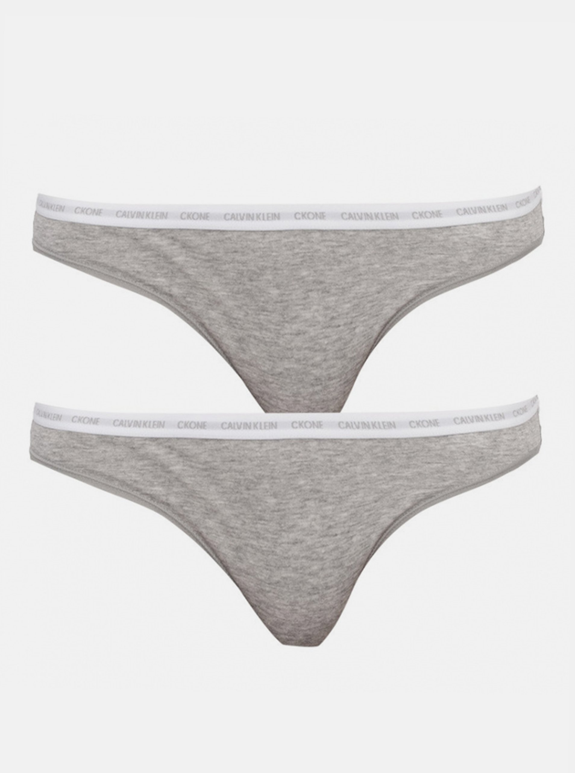 Levně Sada dvou kusů šedých dámských tang Calvin Klein Underwear