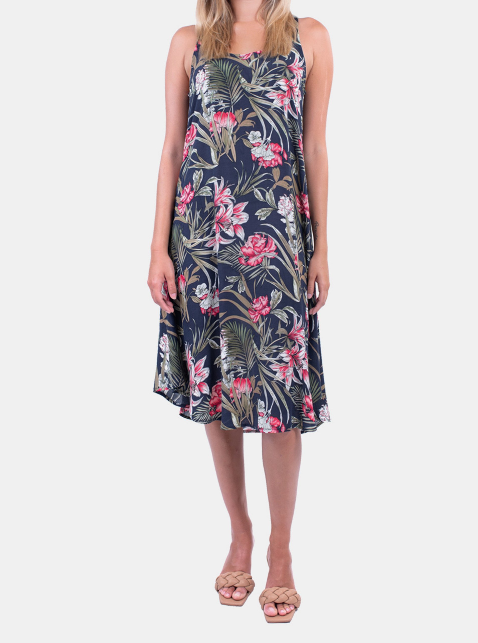 E-shop Tmavomodré vzorované šaty Culito from Spain