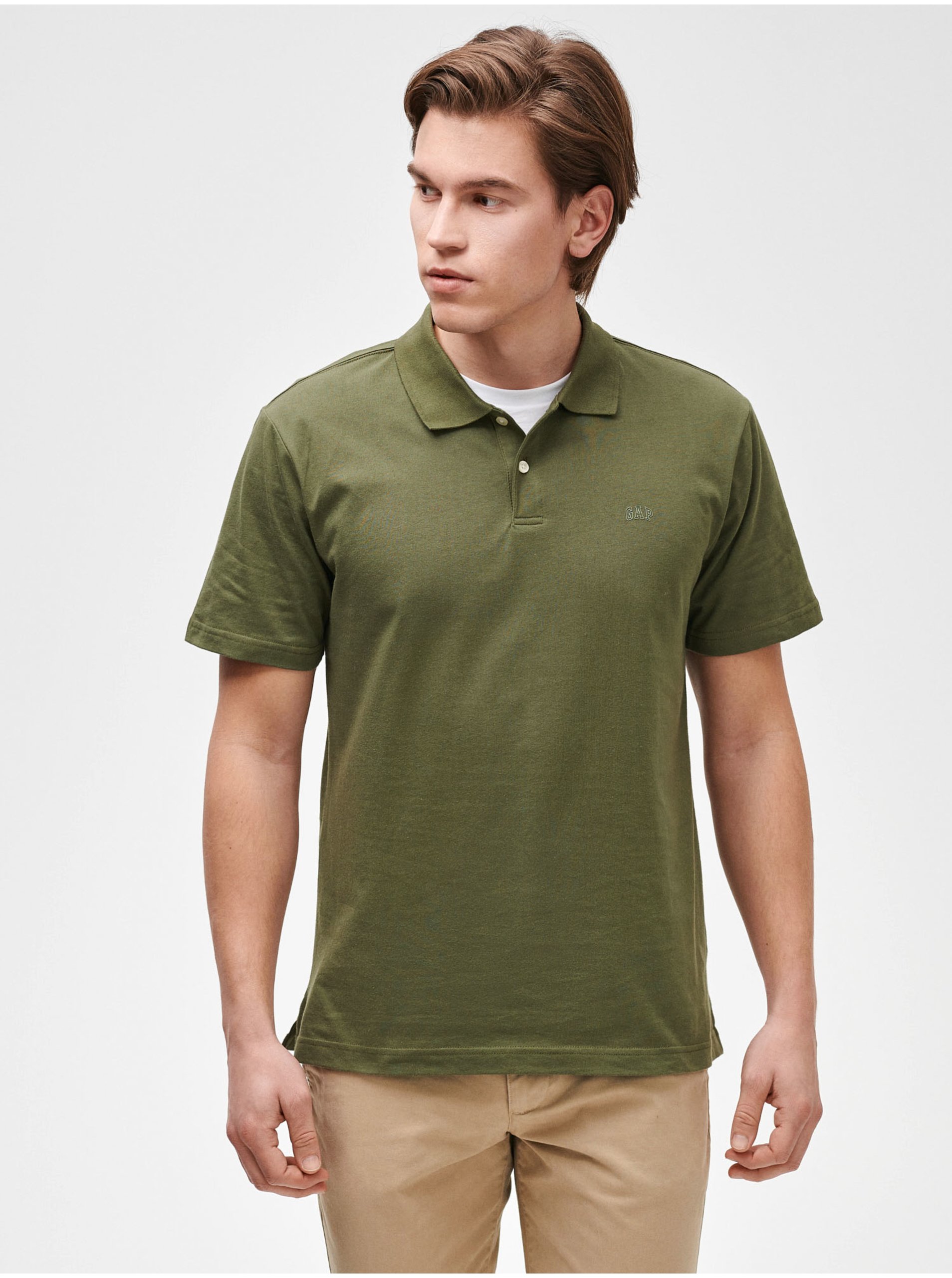 E-shop Zelené pánské polo tričko GAP Logo jersey
