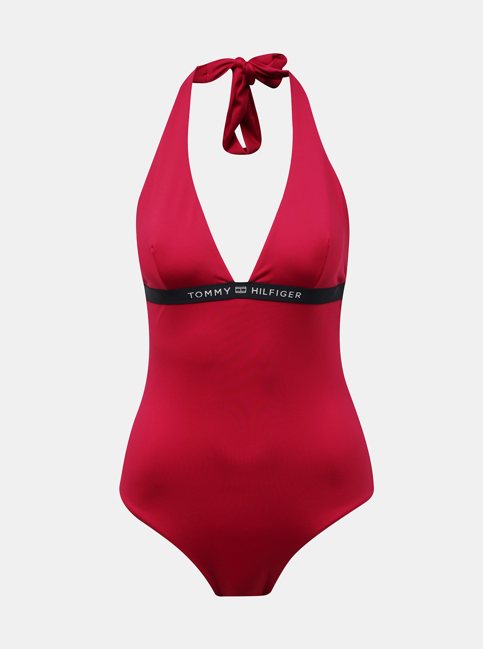 Levně Tmavě růžové jednodílné plavky Tommy Hilfiger