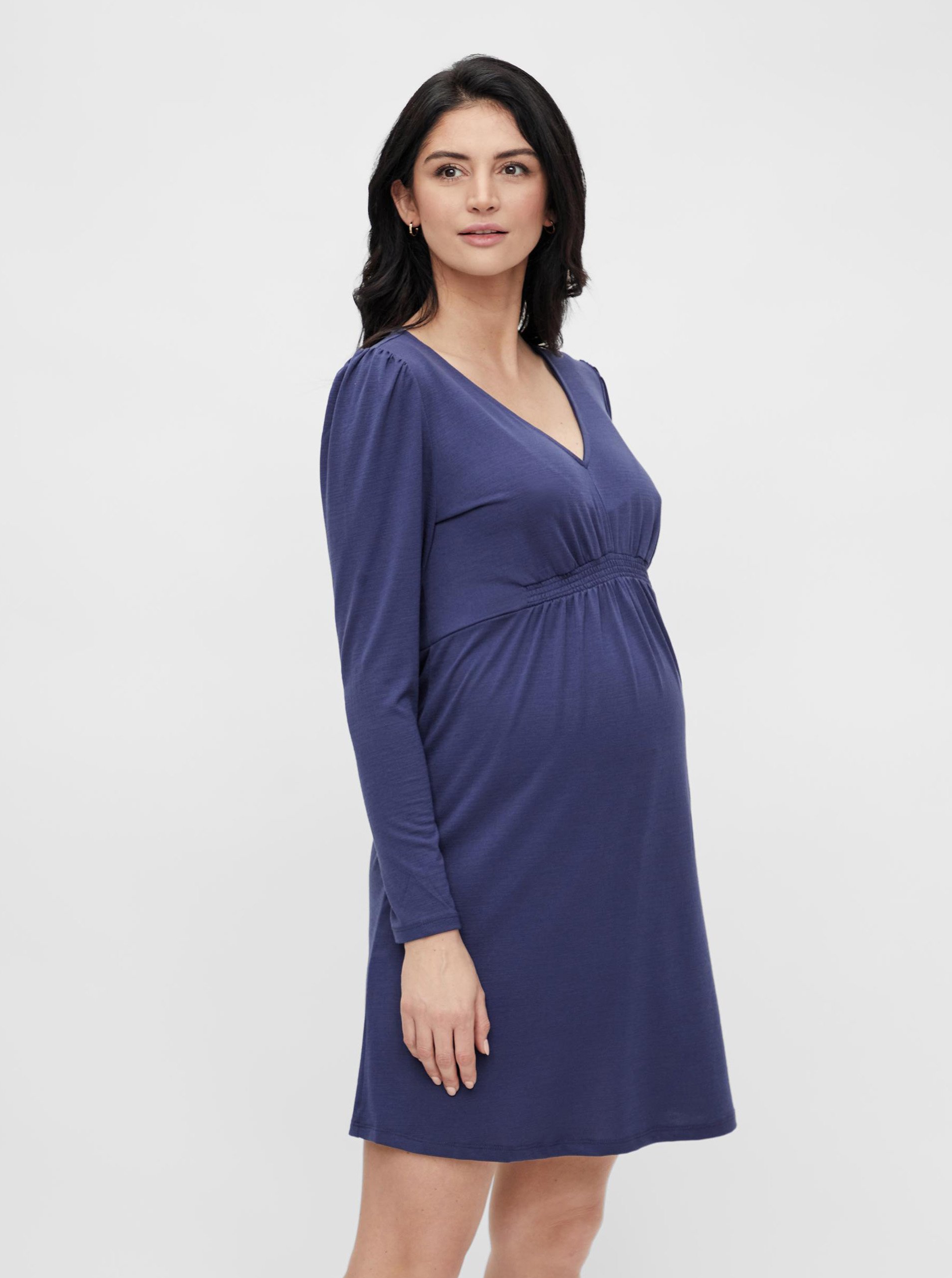 Levně Modré těhotenské šaty Mama.licious Analia