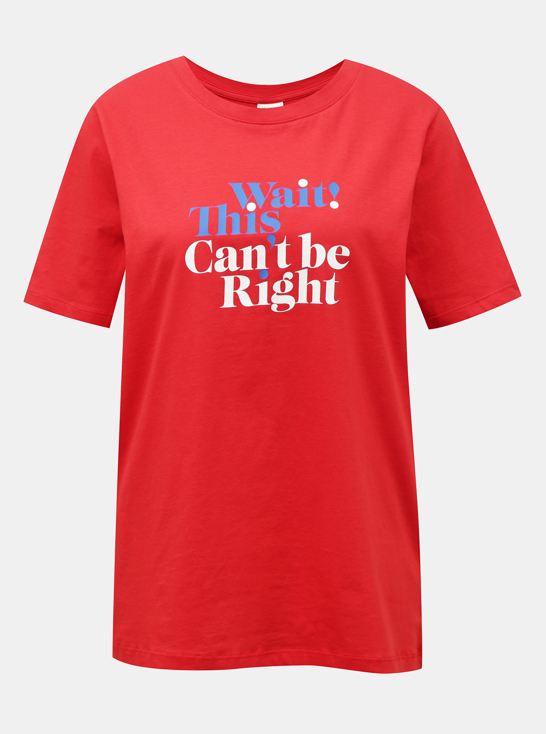 E-shop Červené tričko s potlačou Jacqueline de Yong Mille