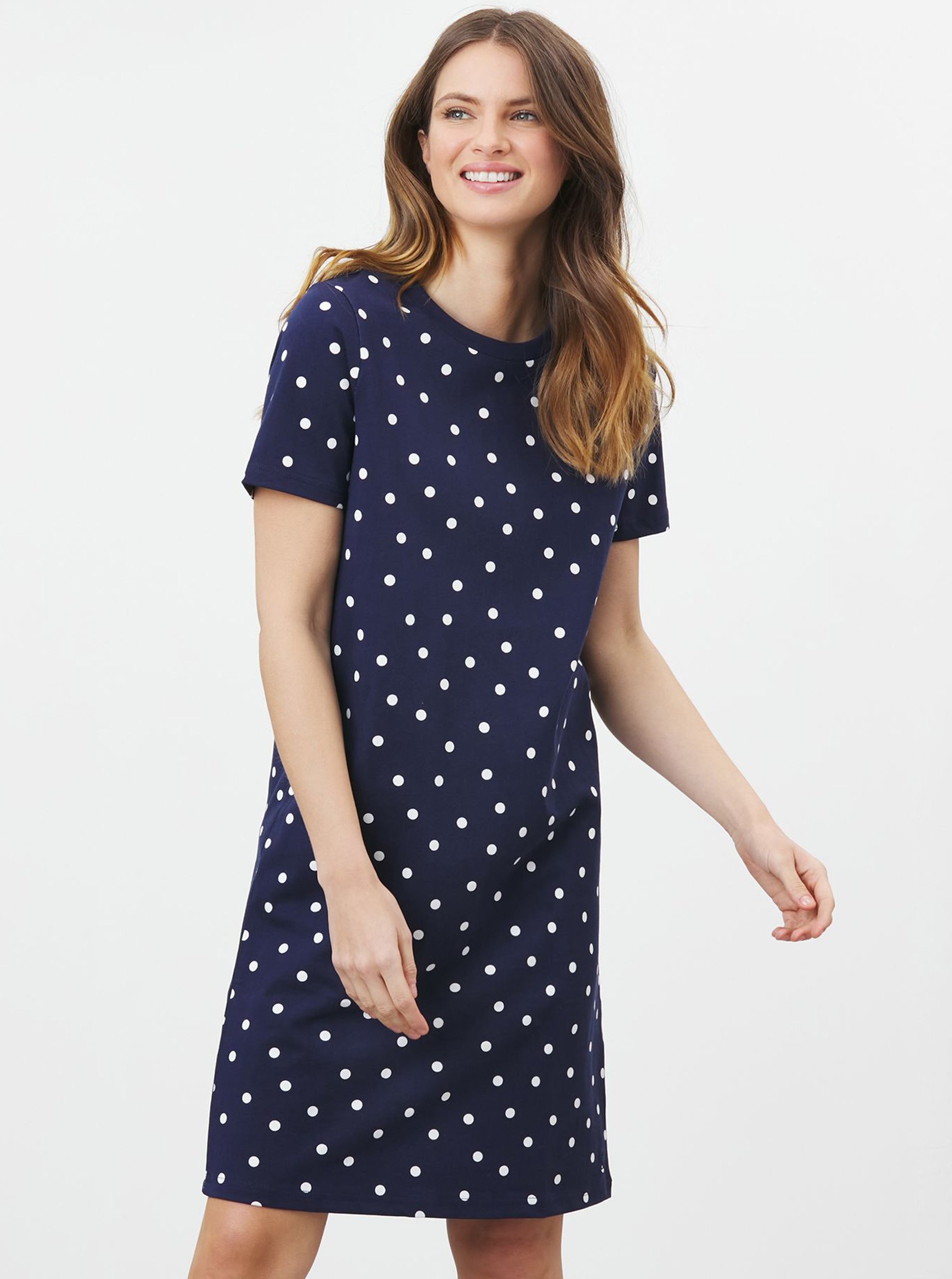 E-shop Tmavě modré dámské puntíkované šaty Tom Joule