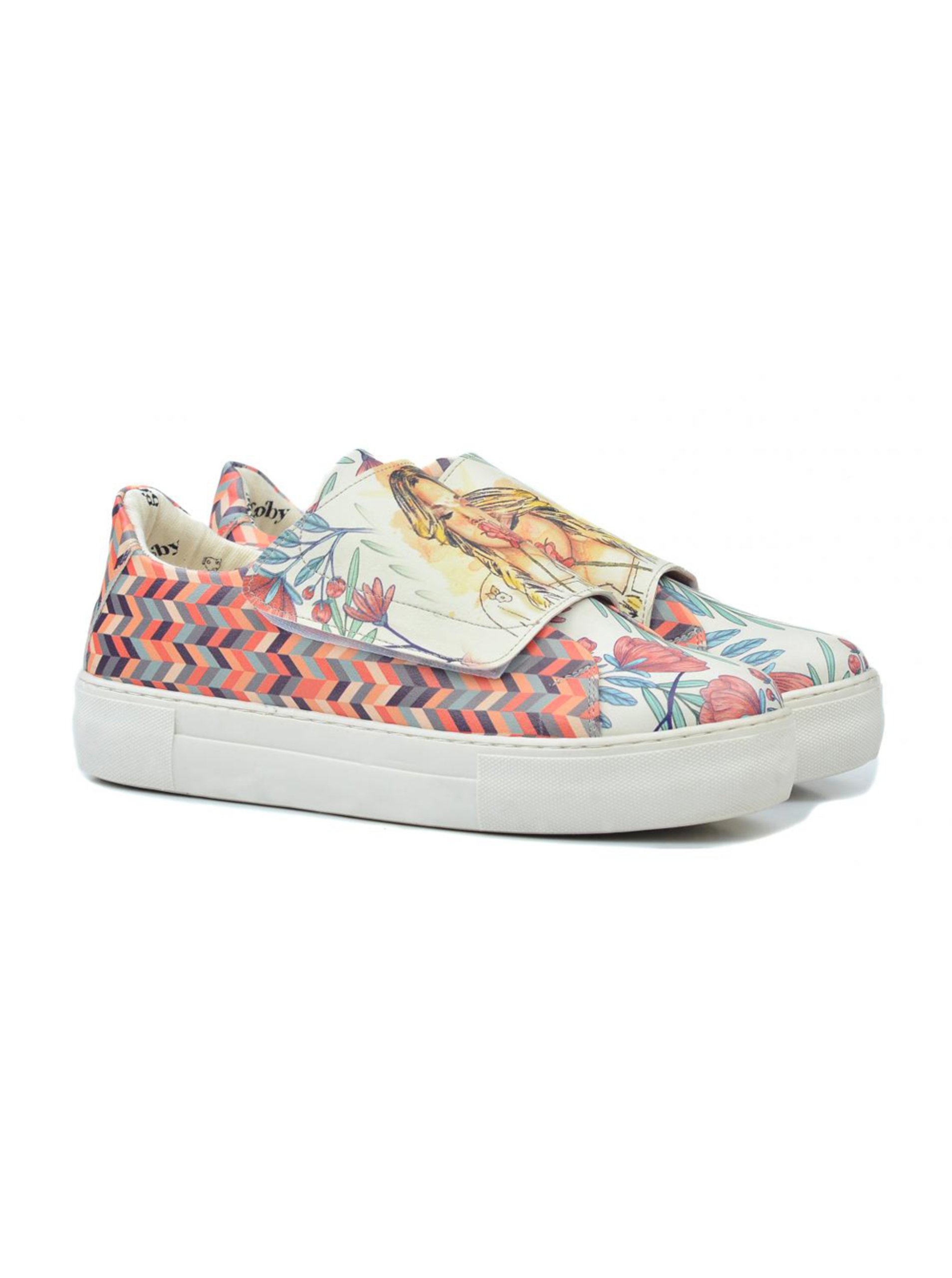 Lacno Goby biele slip on Girl With Flowers