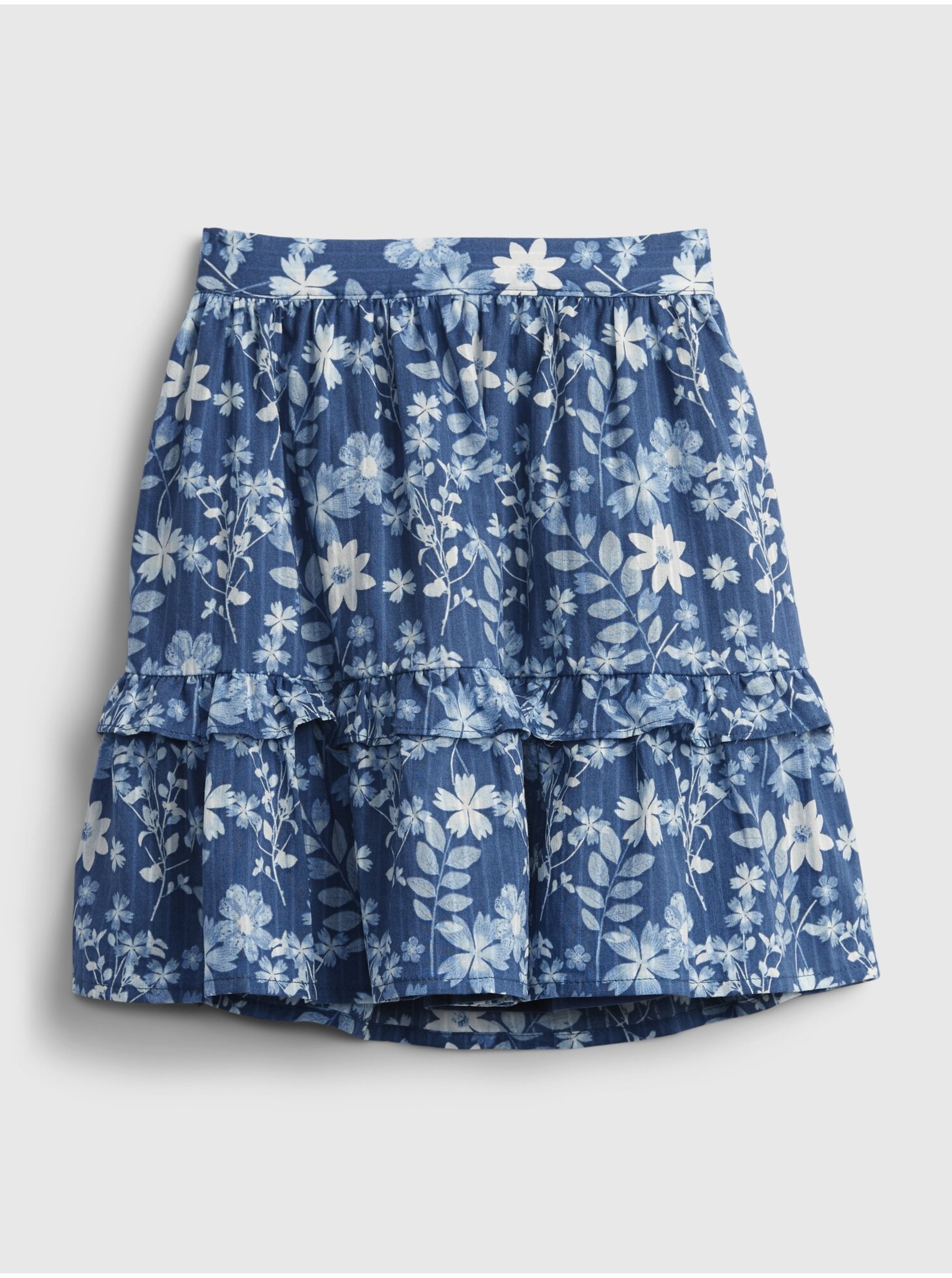 Levně Modrá holčičí dětská sukně floral midi skirt