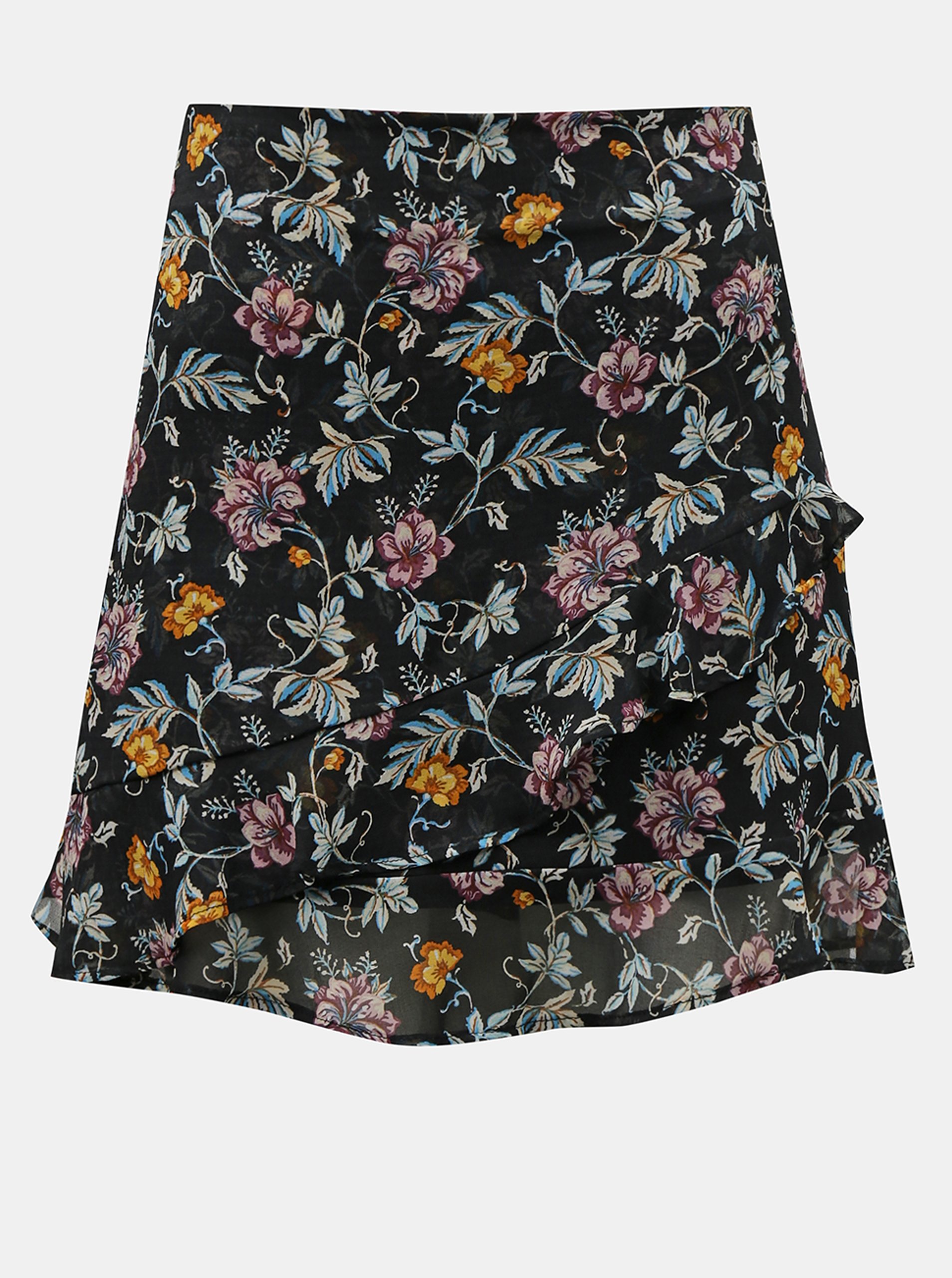 E-shop Černá květovaná sukně TALLY WEiJL