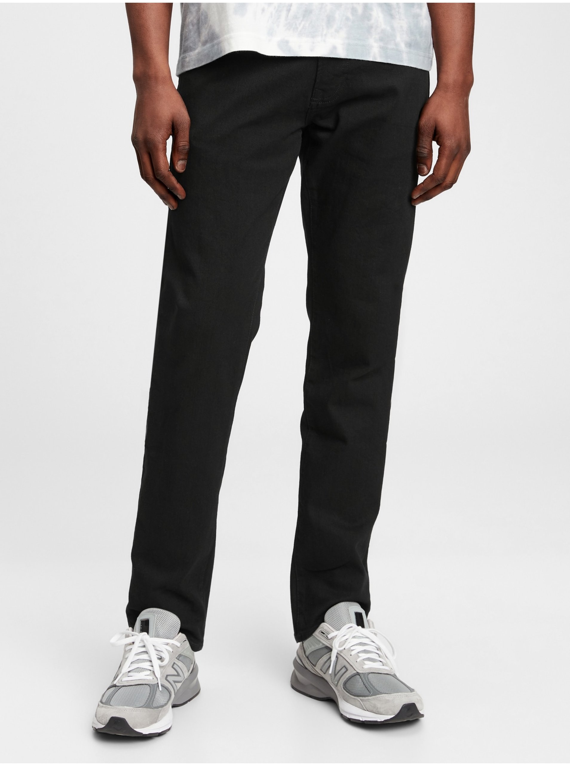 Lacno Černé pánské džíny GapFlex slim jeans with Washwell