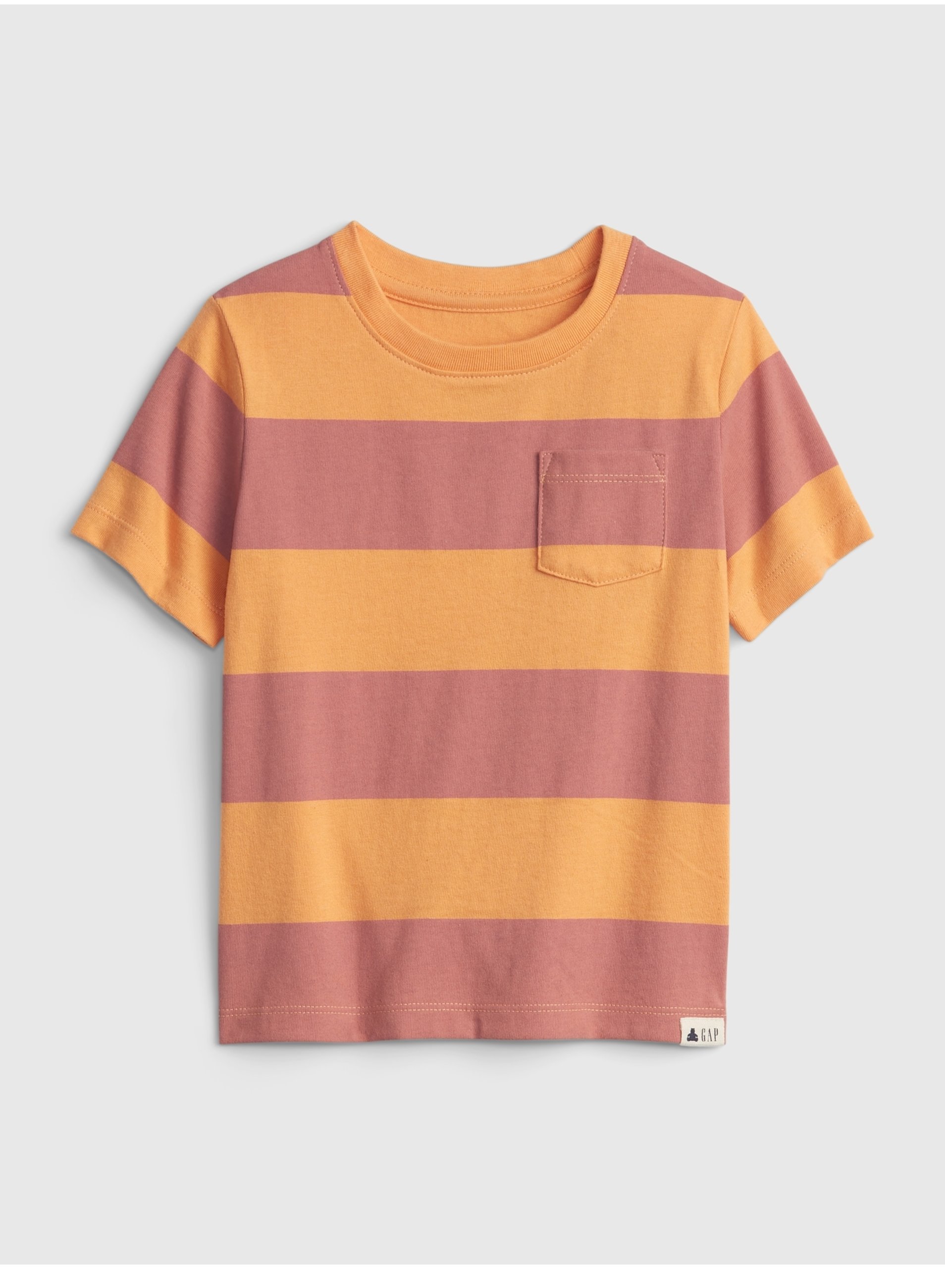 Levně Oranžové klučičí dětské tričko 100% organic cotton mix and match stripe t-shirt