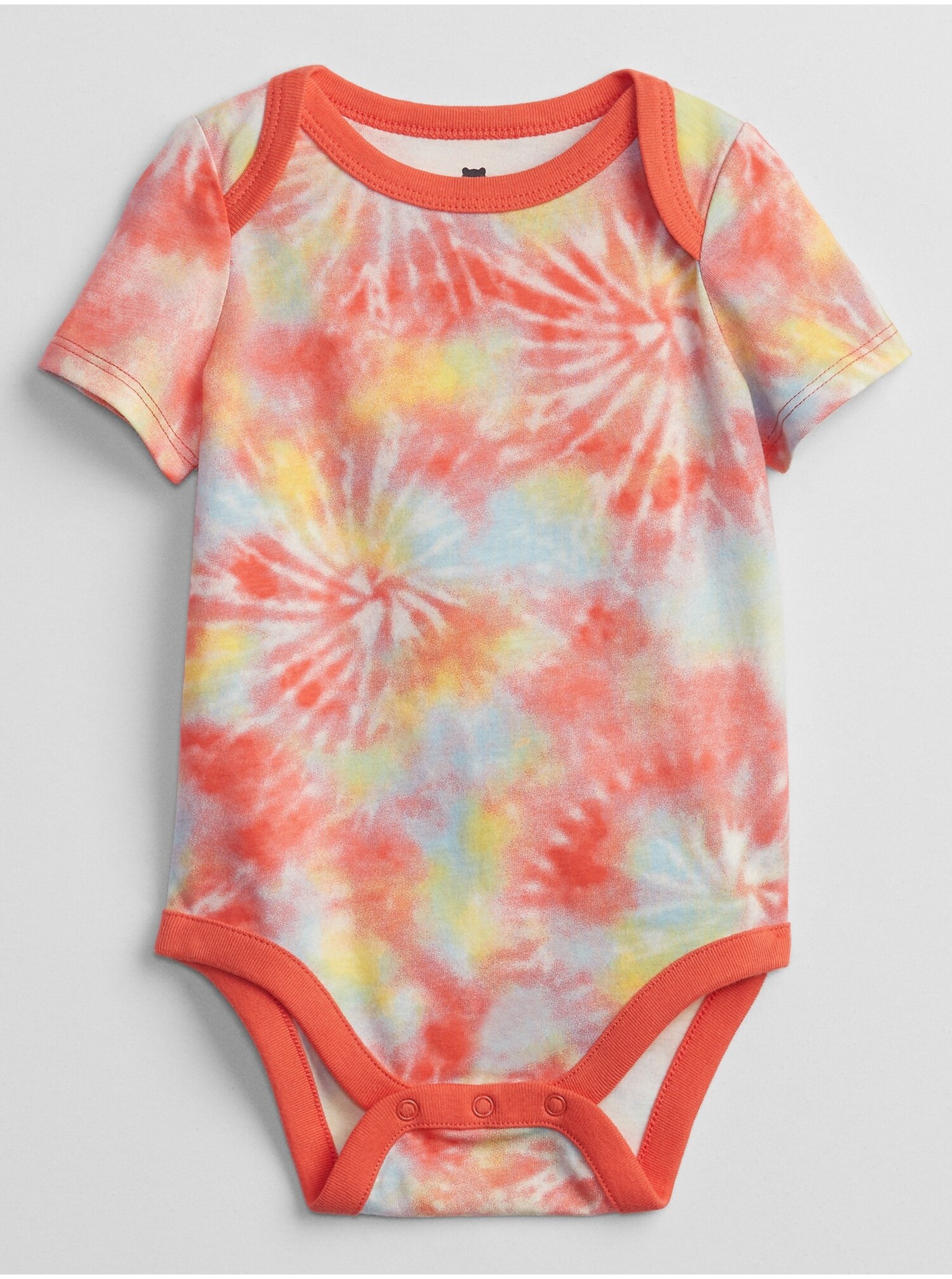 Levně Oranžové klučičí baby body mix and match tie-dye bodysuit