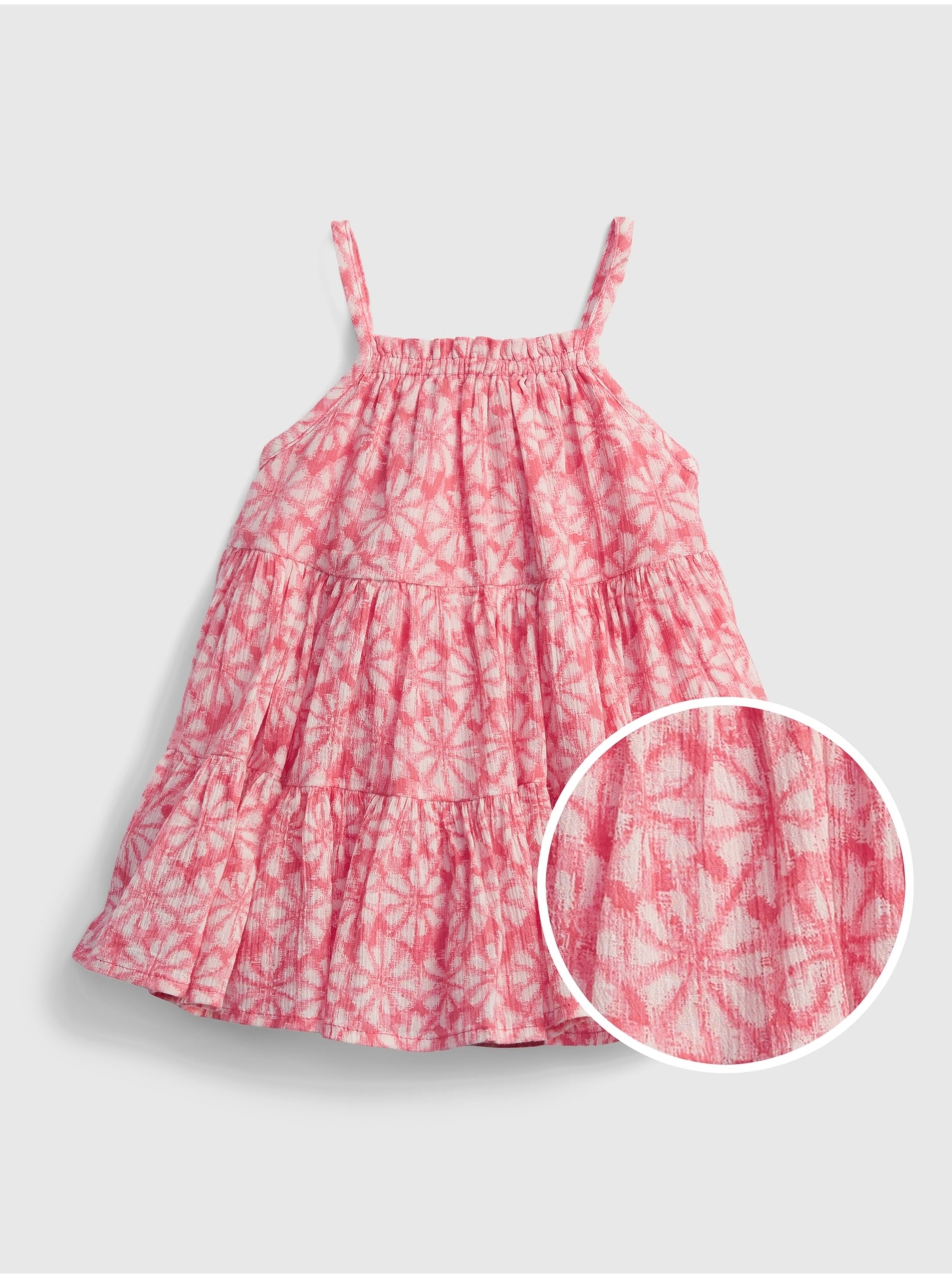 E-shop Červené holčičí baby šaty gauze tiered floral dress